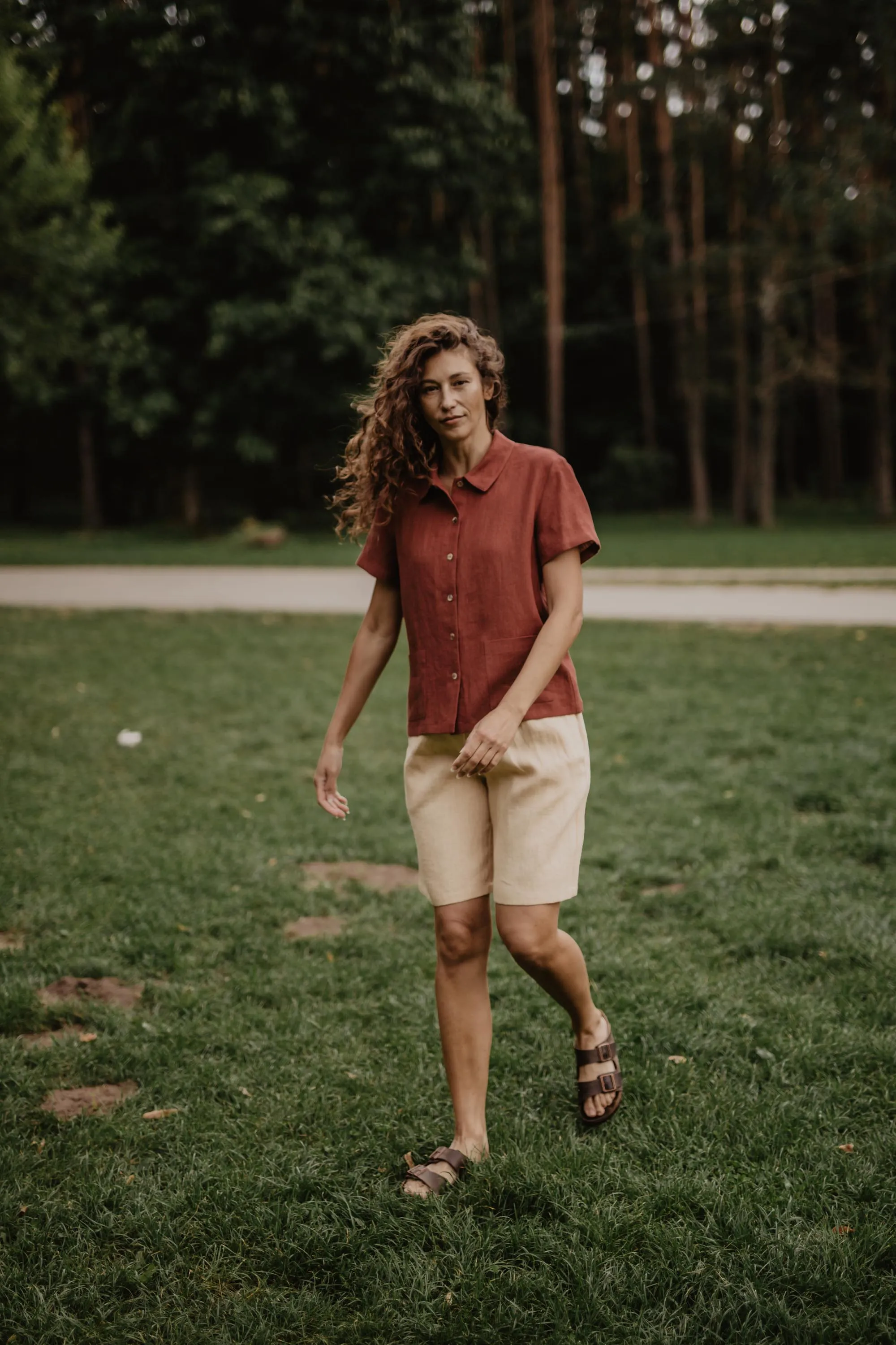 Linen summer shirt SCARLETT by AmourLinen