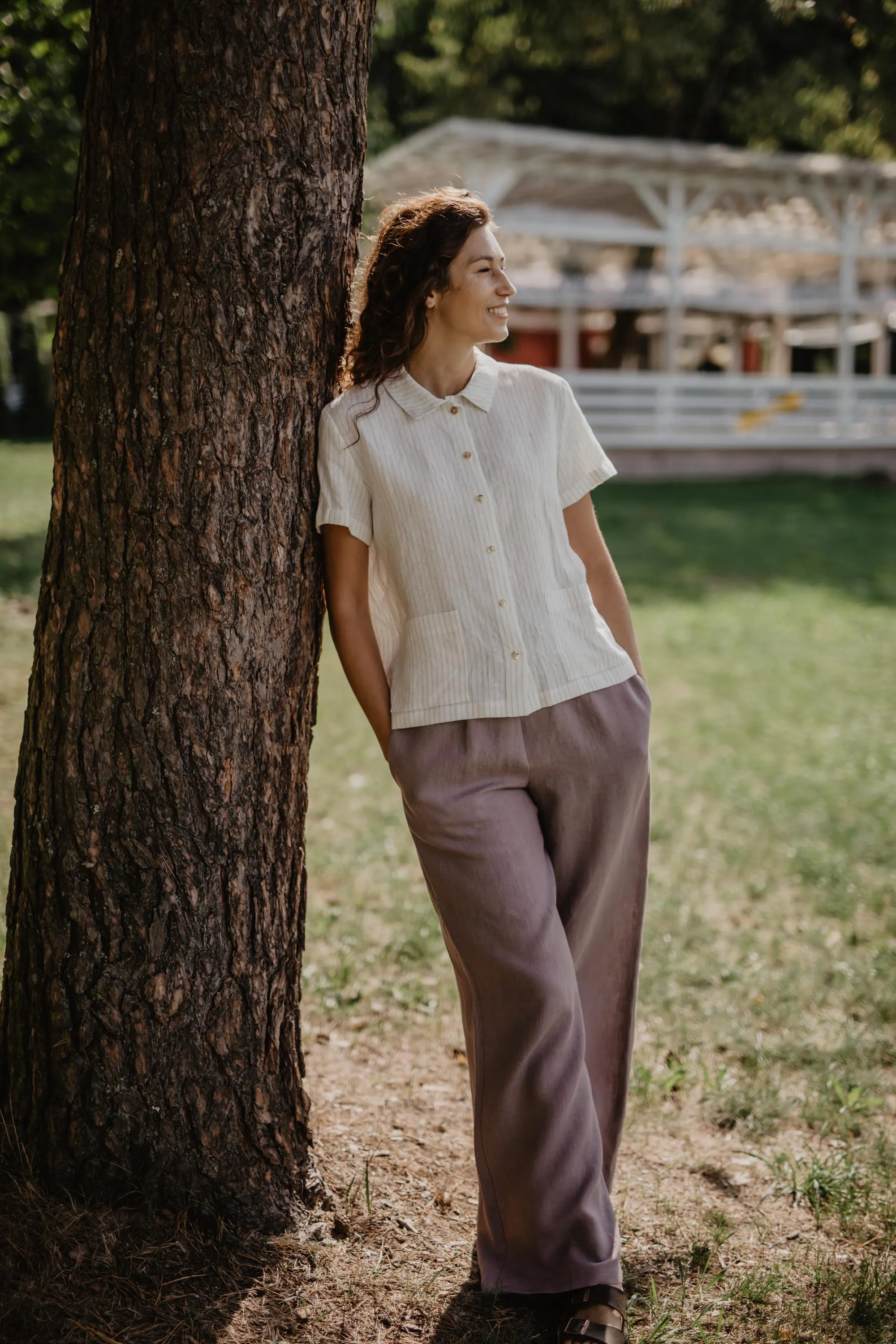 Linen summer shirt SCARLETT by AmourLinen