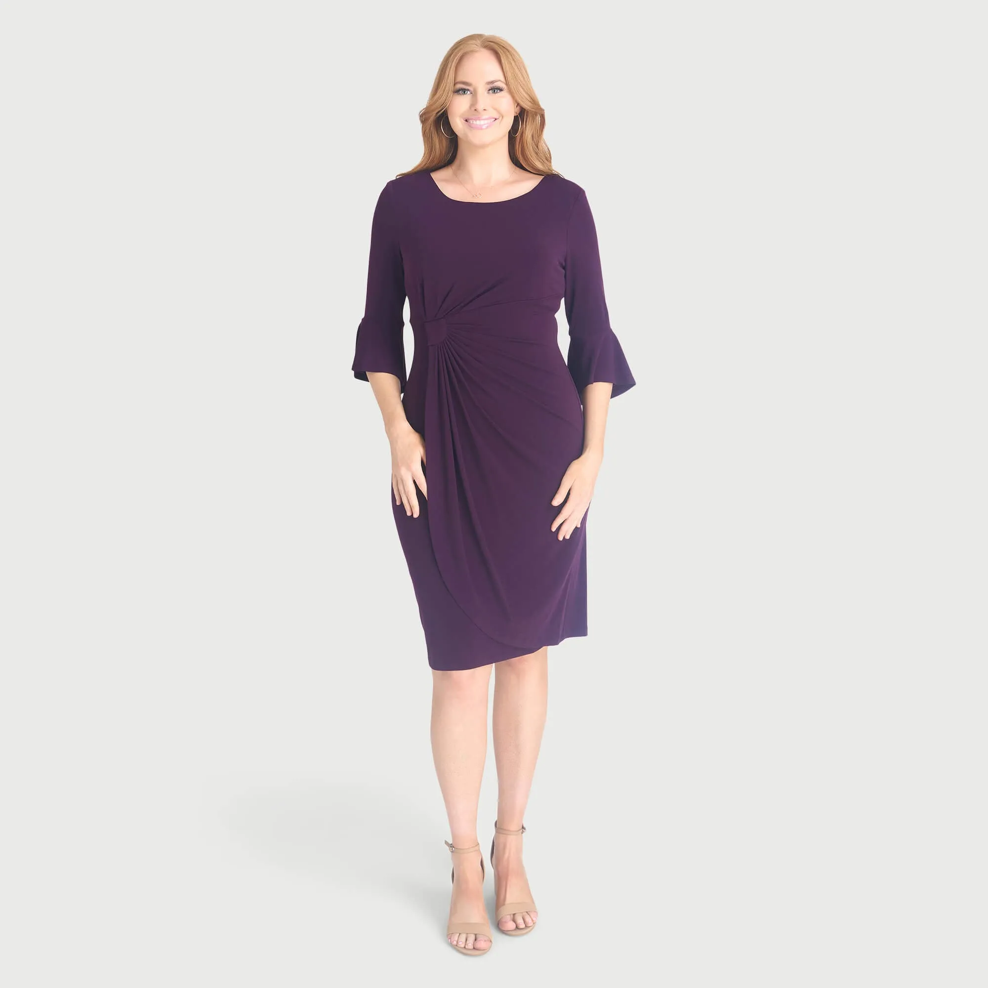 Lisa 2.0 Auburn Faux Wrap Dress