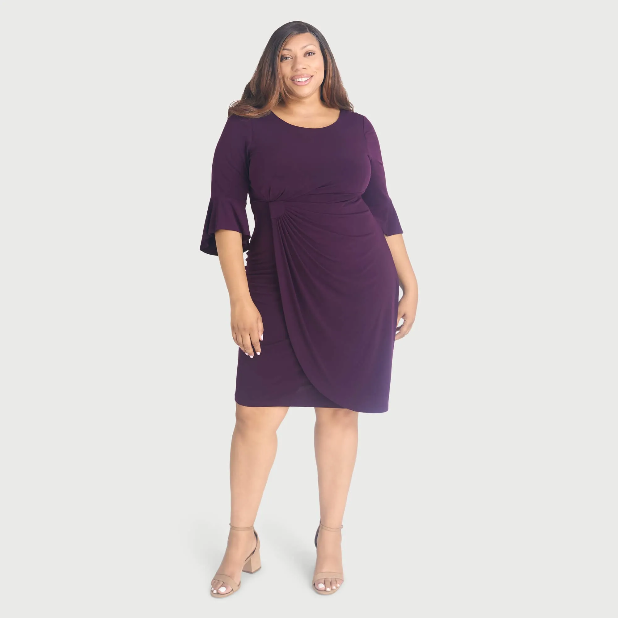 Lisa 2.0 Auburn Faux Wrap Dress