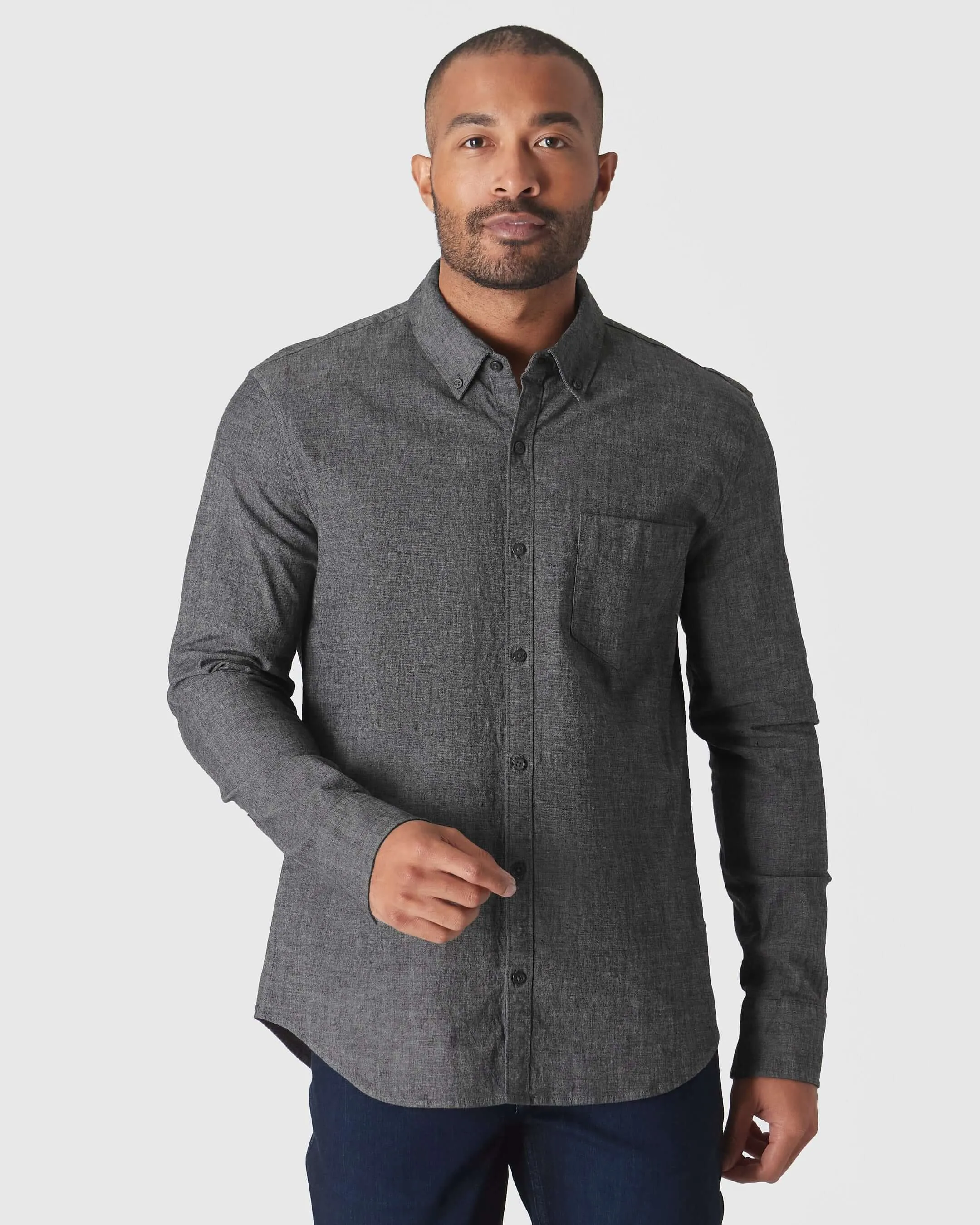 Long Sleeve Stretch Chambray Shirt 3-Pack