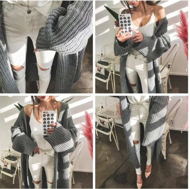 Loose Knitted Sweater Cardigan