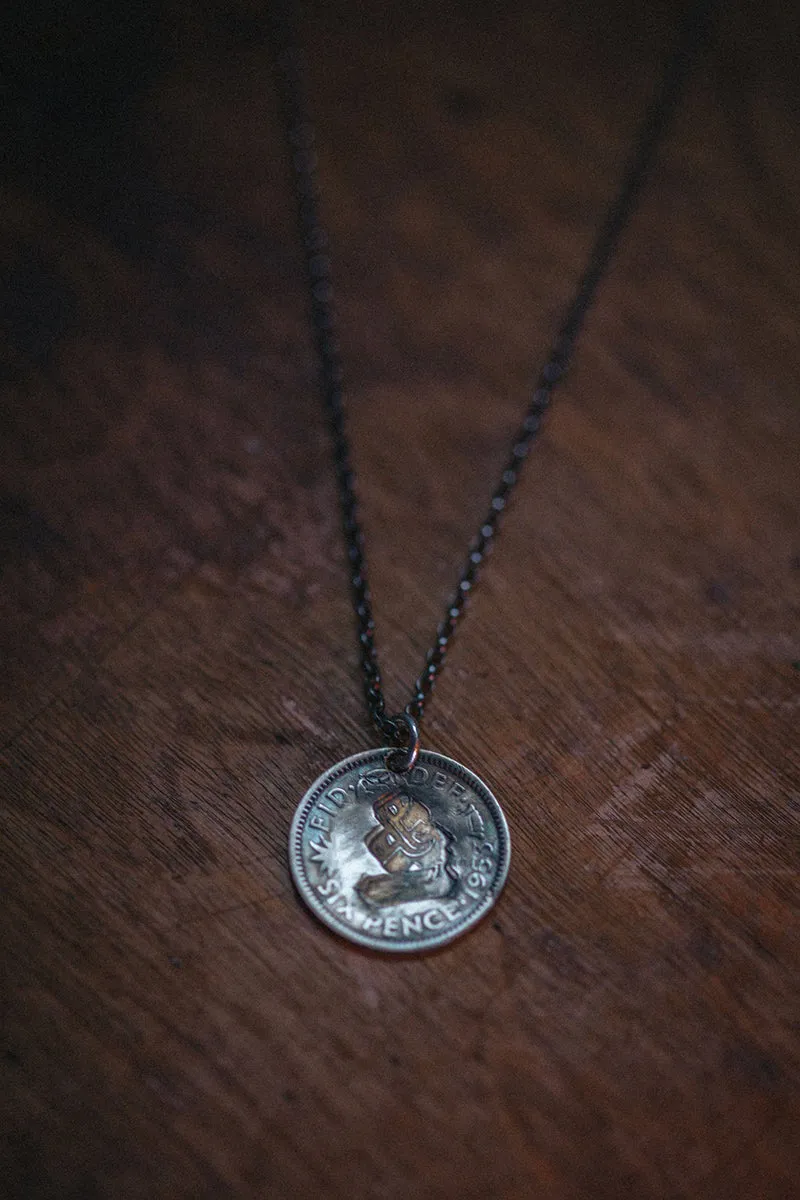 Lucky Sixpence Necklace Silver