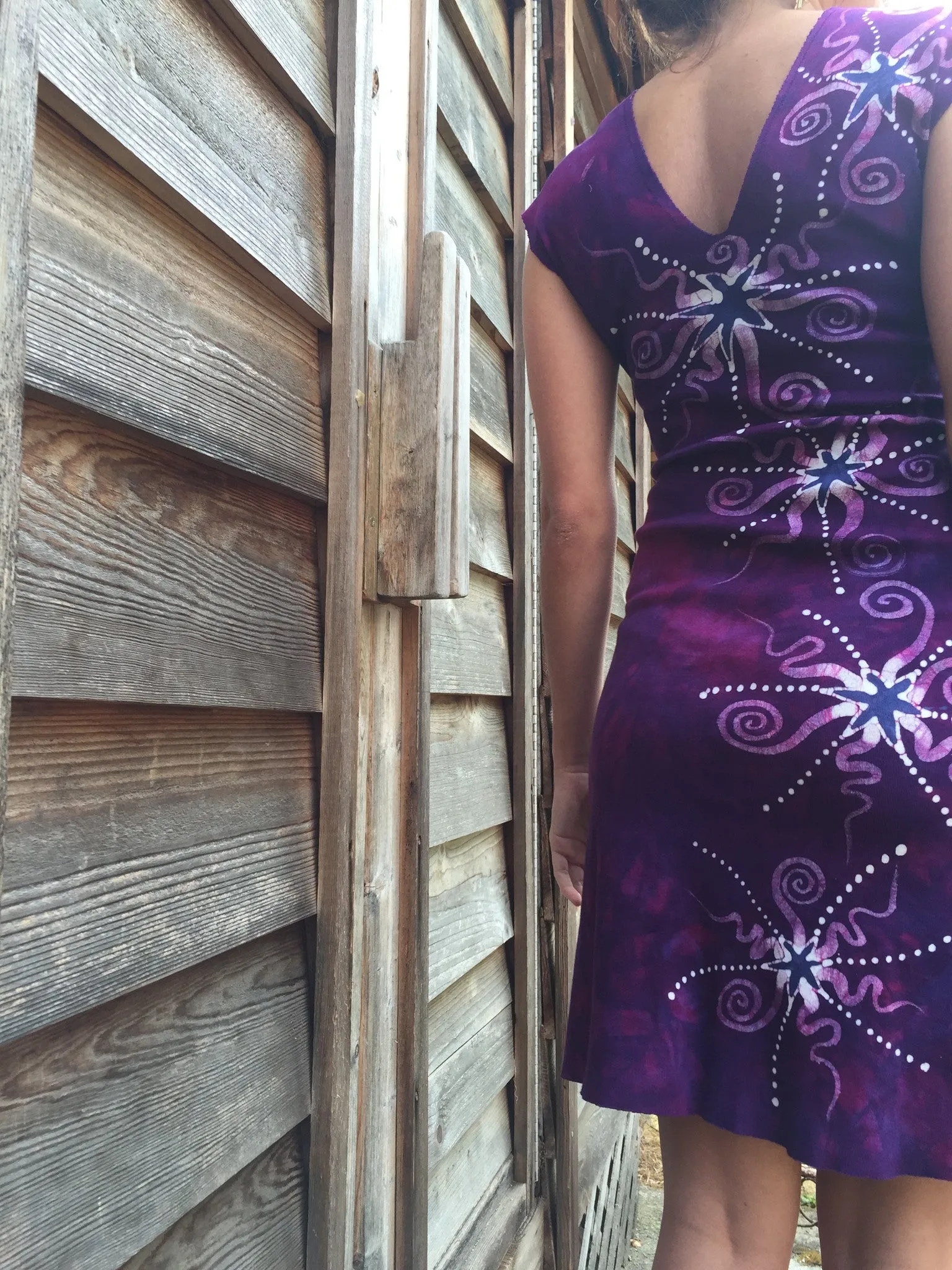 Magenta Moonburst Organic Cotton Batik Dress