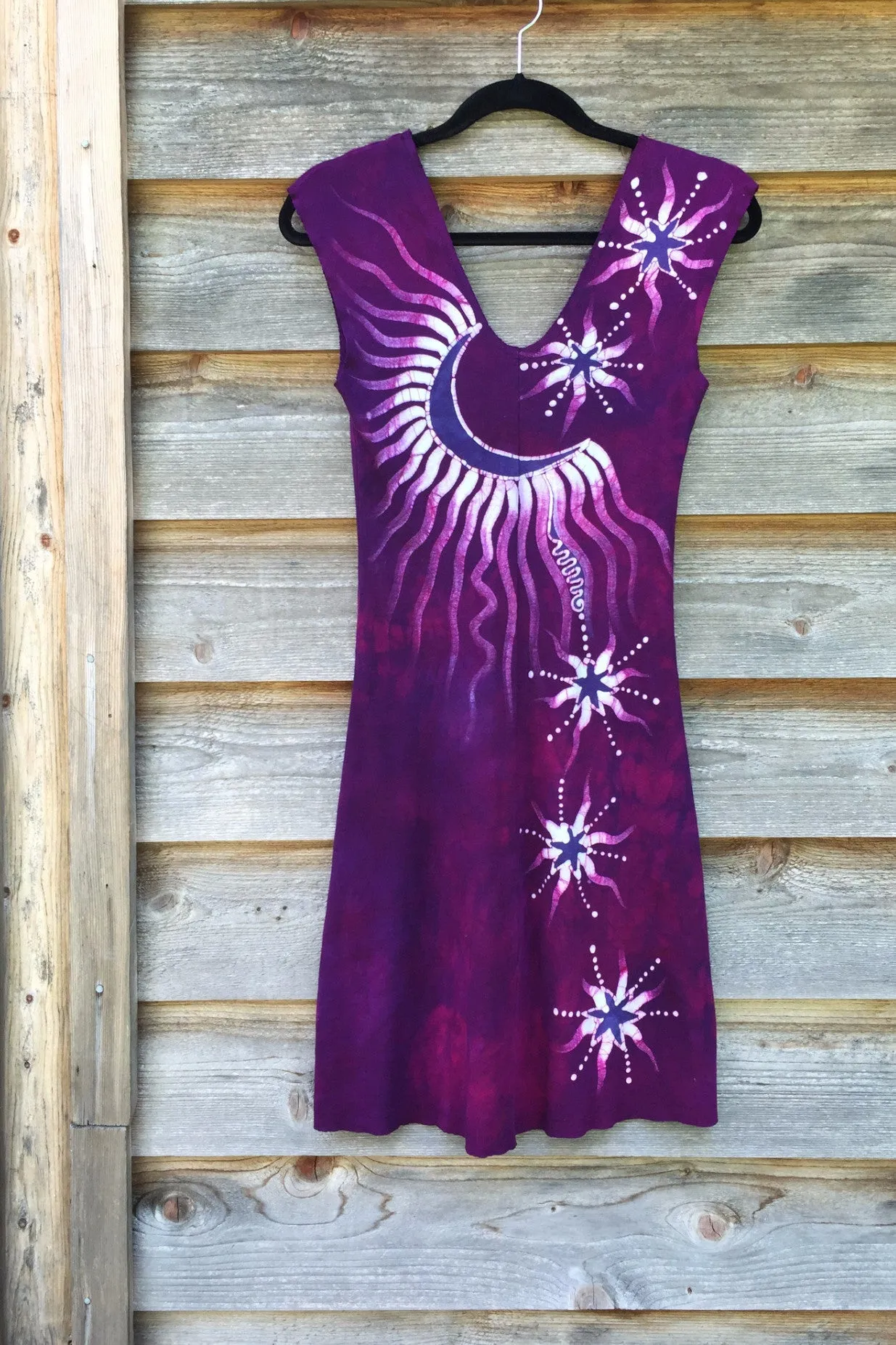 Magenta Star Seed Organic Cotton Batik Dress