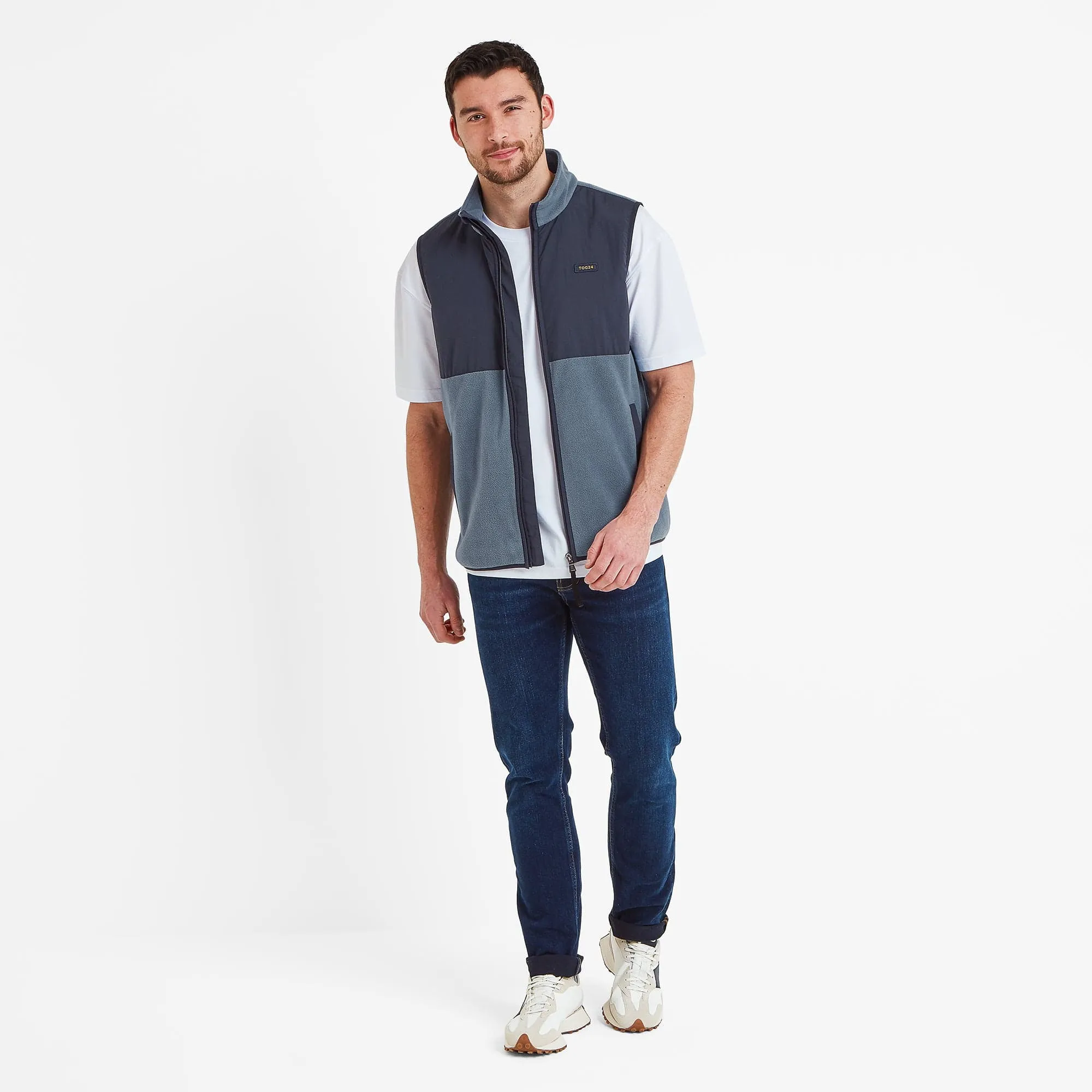 Marray Mens Fleece Gilet - Steel Blue/Indigo