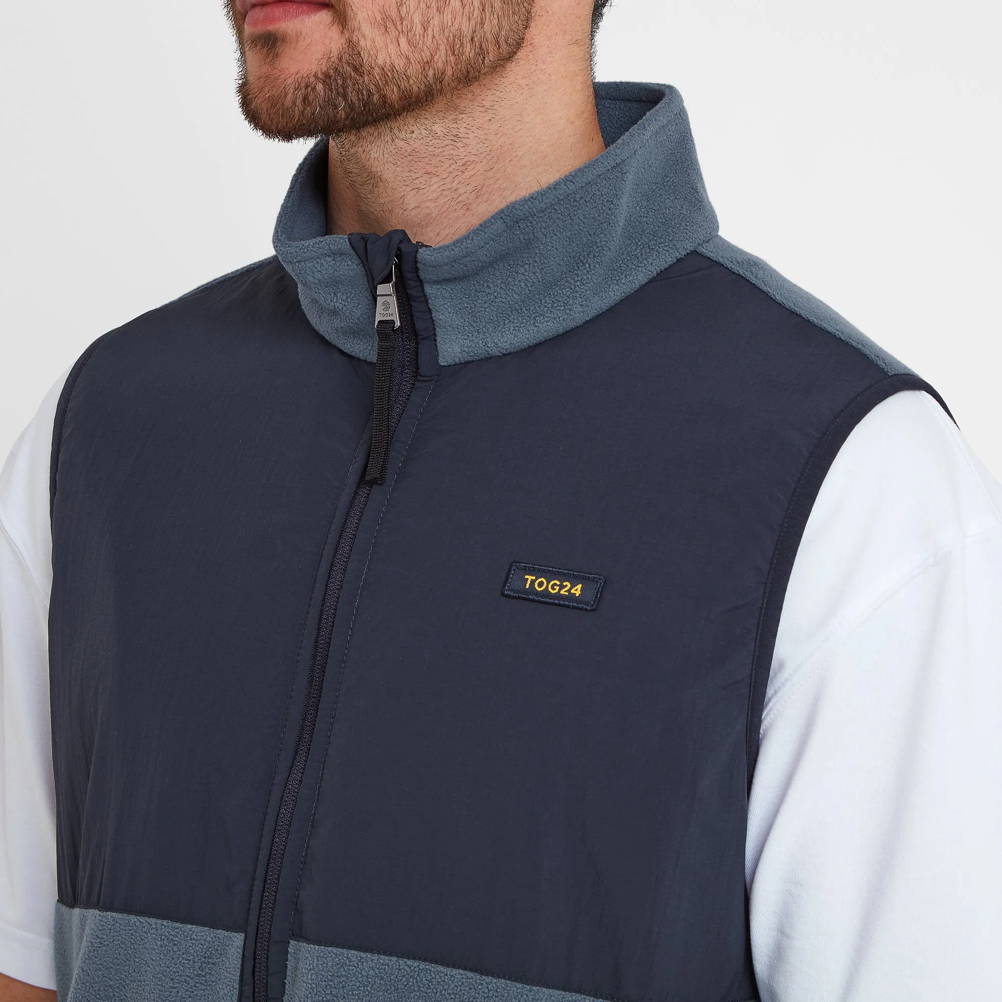 Marray Mens Fleece Gilet - Steel Blue/Indigo