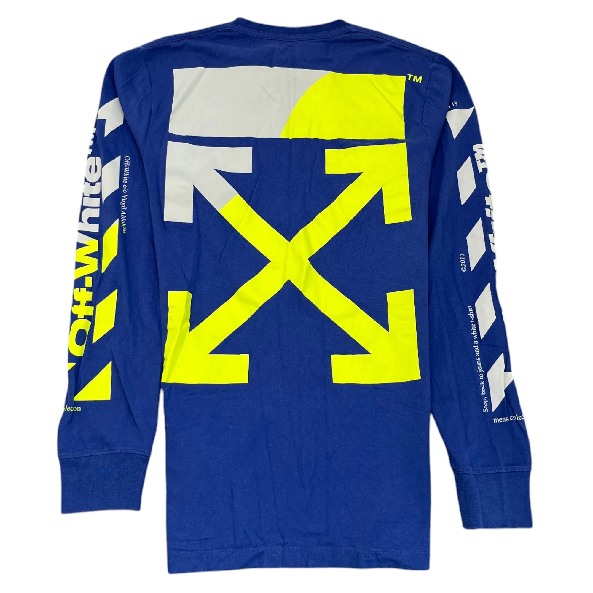 Men's Arrow Logo Long Sleeve T-Shirt Blue Size M