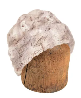 Men's Beanie Hat, Reversible - Luxury Faux Fur in Café Au Lait