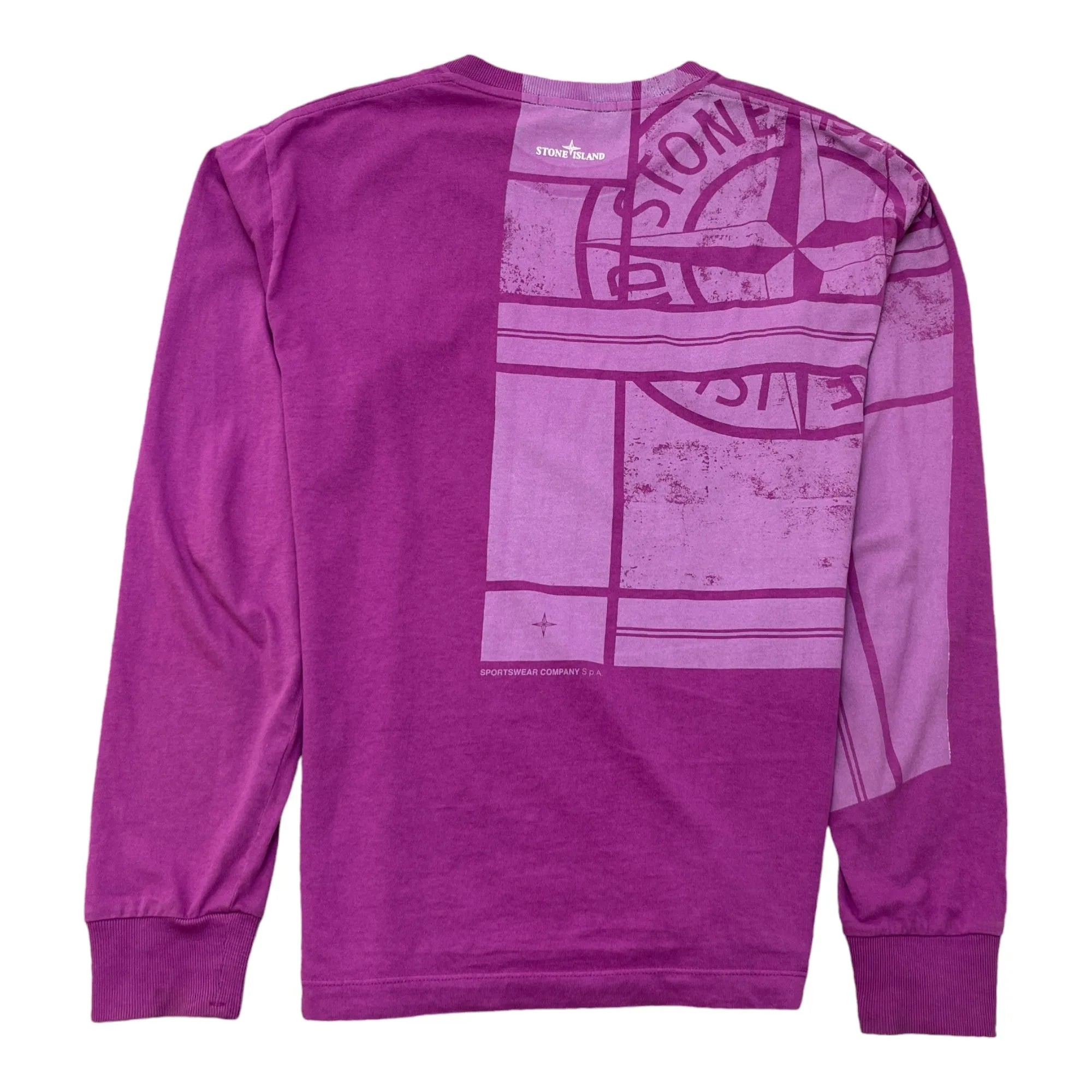 Men's Logo Print Long Sleeve T-Shirt Purple Size S