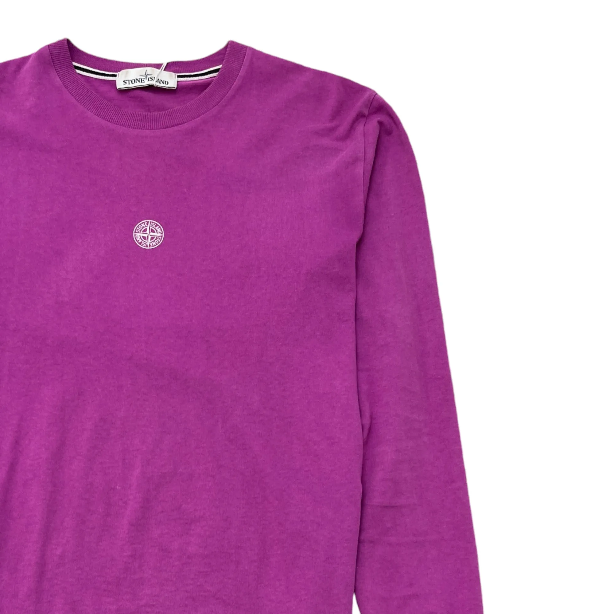 Men's Logo Print Long Sleeve T-Shirt Purple Size S