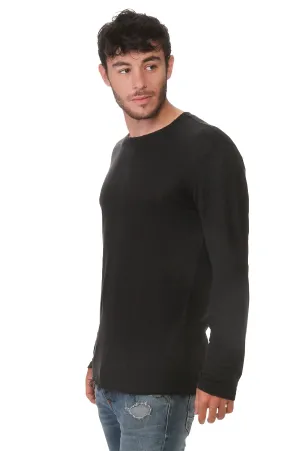 Men’s Long Sleeves Linen Crew Neck Tee