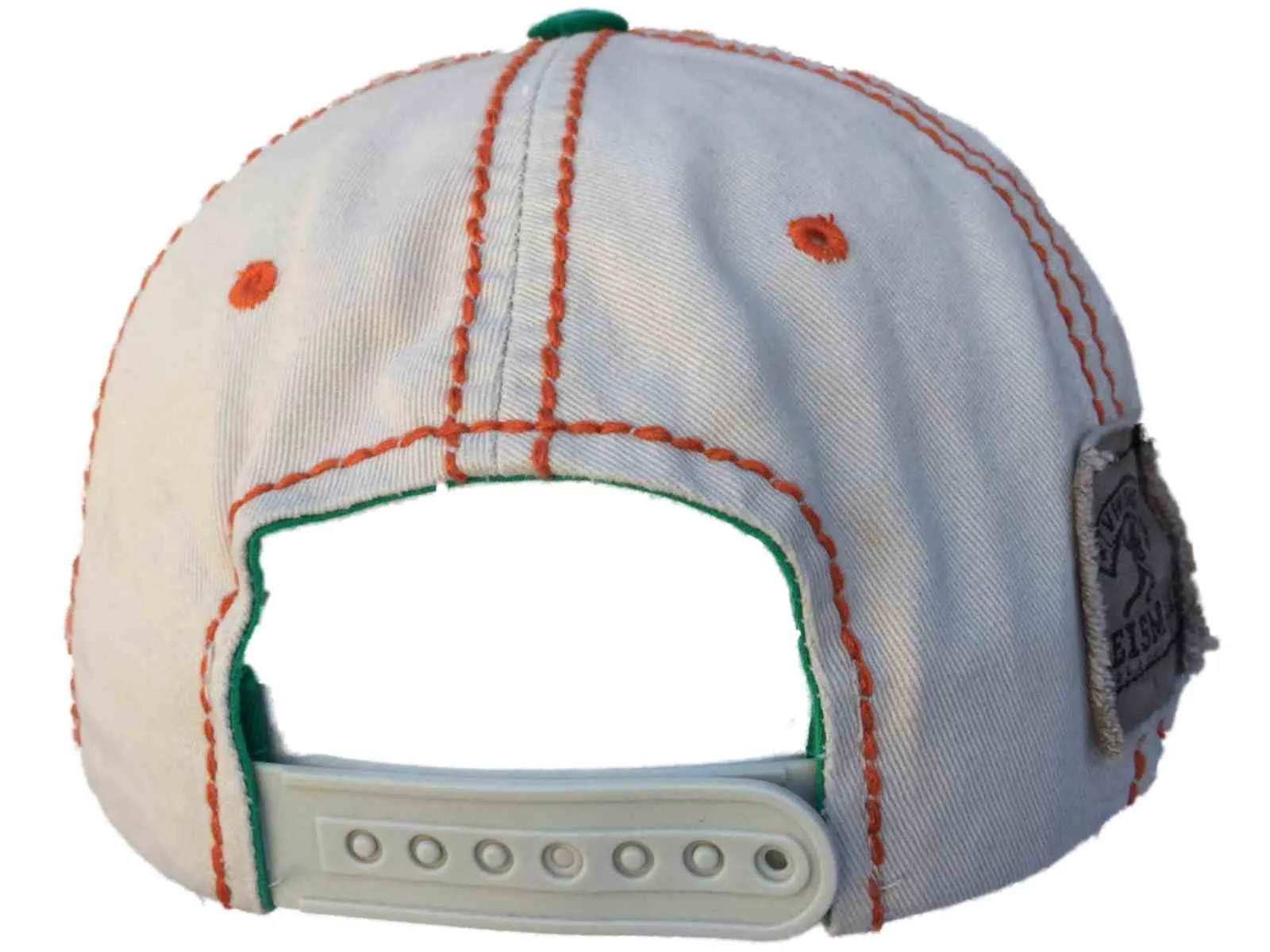 Miami Hurricanes Retro Brand Green Beige Stitched Worn Style Snapback Hat Cap