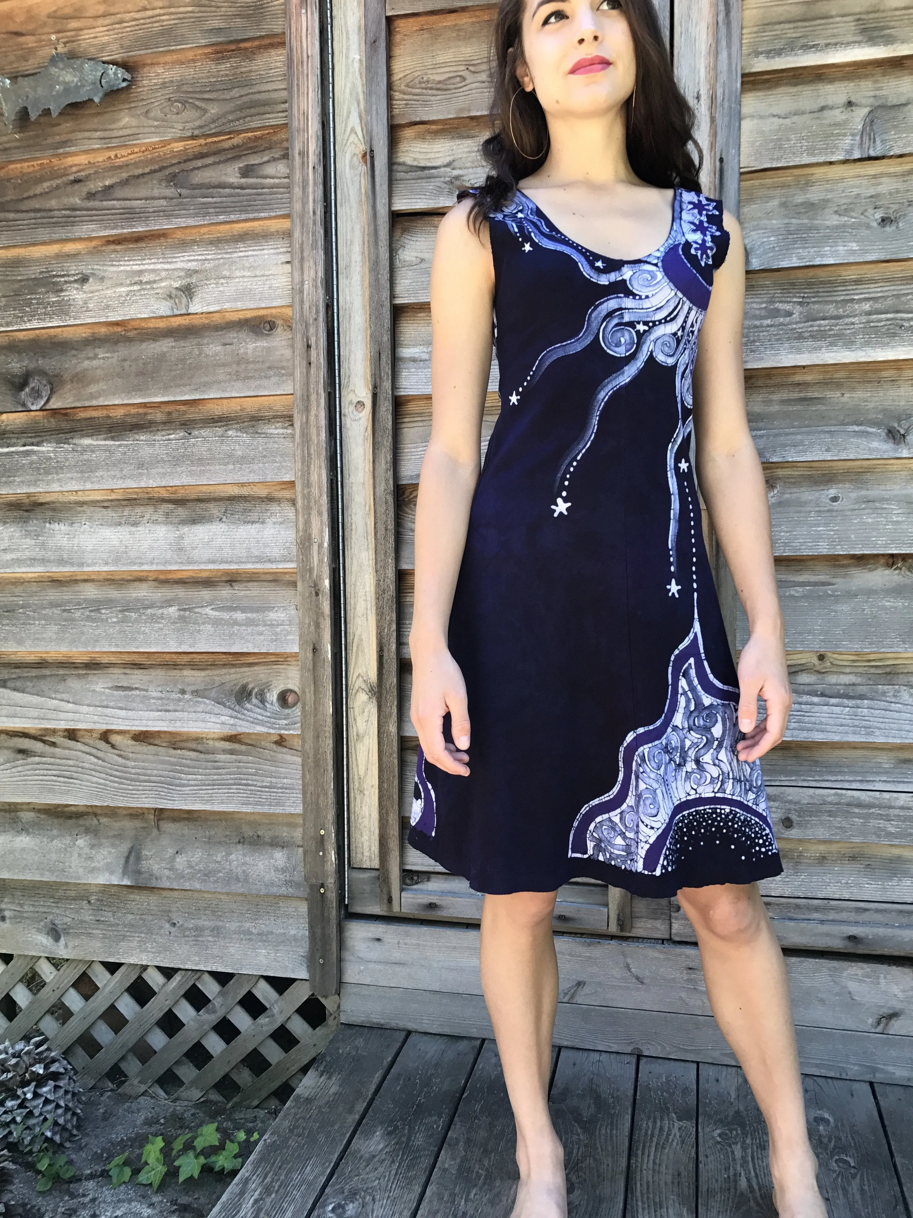 Midnight Mountain Batikwalla Dress in Organic Cotton - Size Small