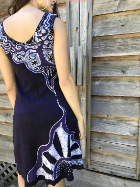 Midnight Mountain Batikwalla Dress in Organic Cotton - Size Small