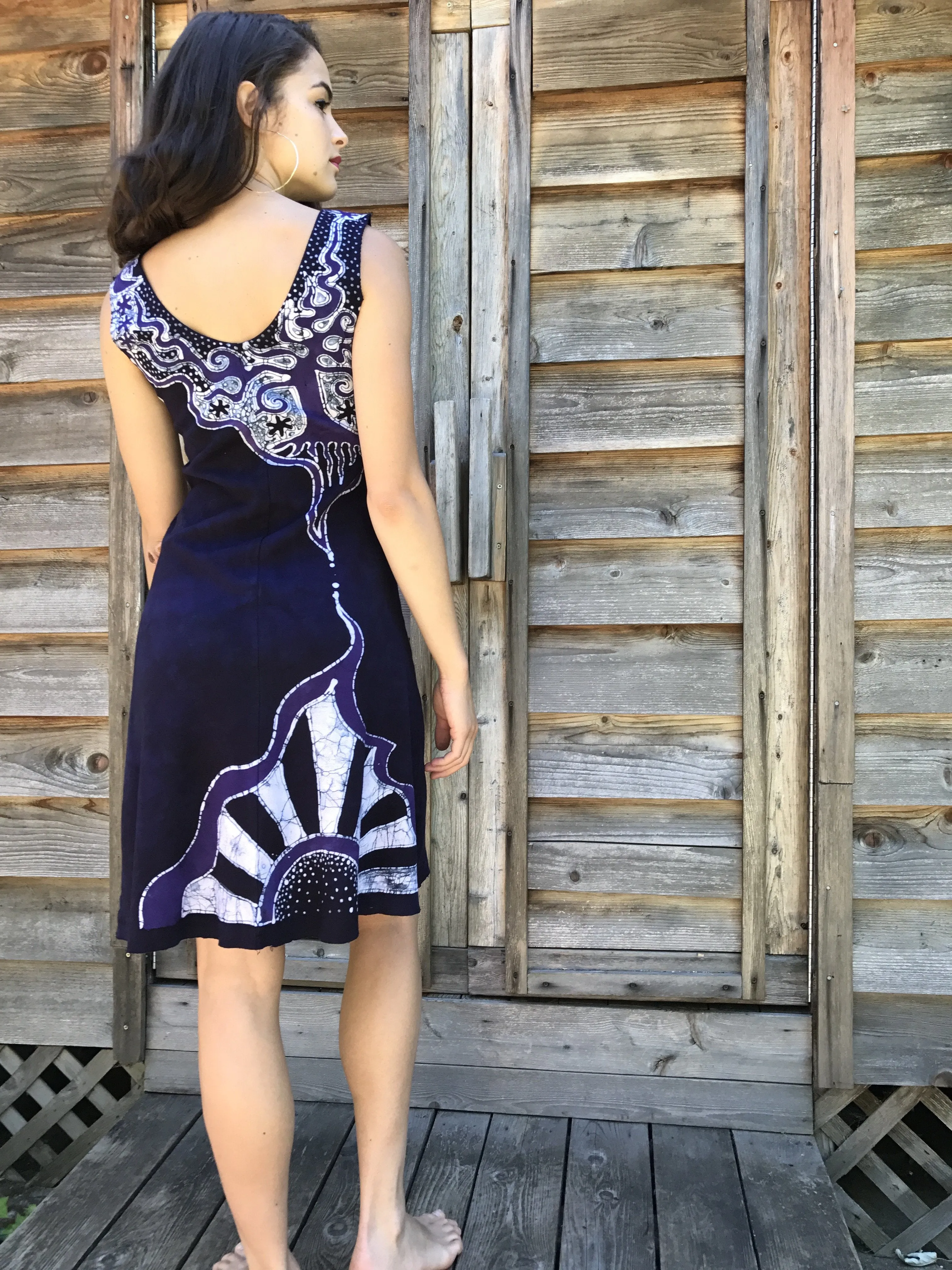 Midnight Mountain Batikwalla Dress in Organic Cotton - Size Small