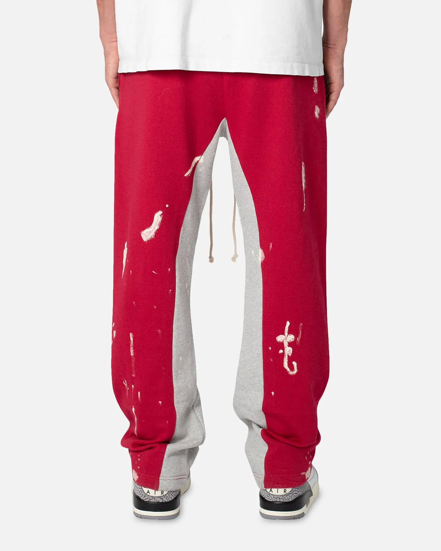 MNML 3 Patch Contrast Sweatpants Grey/Red