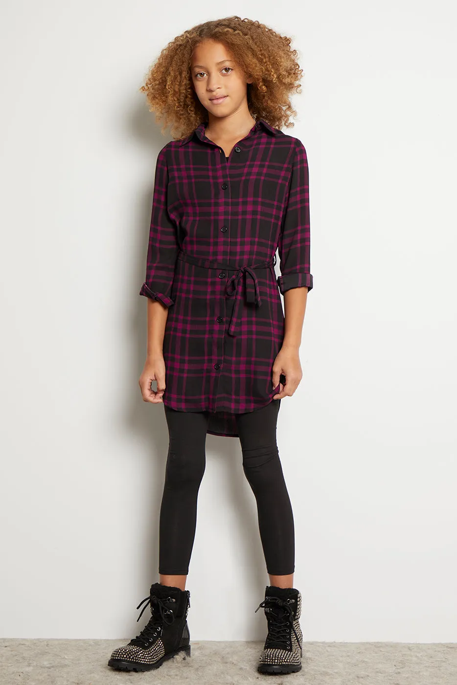 Modern Tartan Shirt Dress