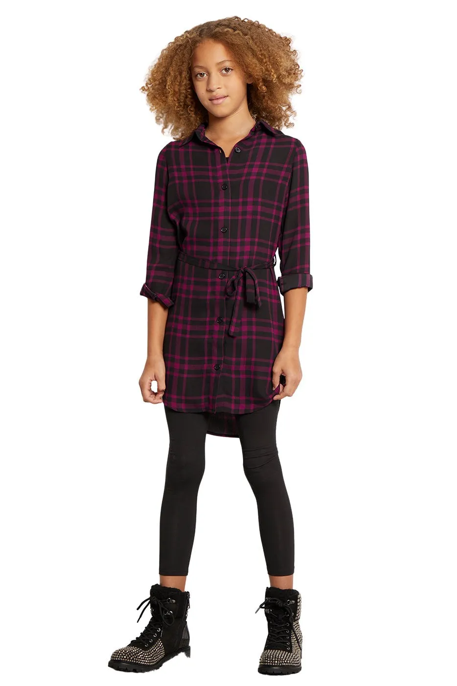 Modern Tartan Shirt Dress