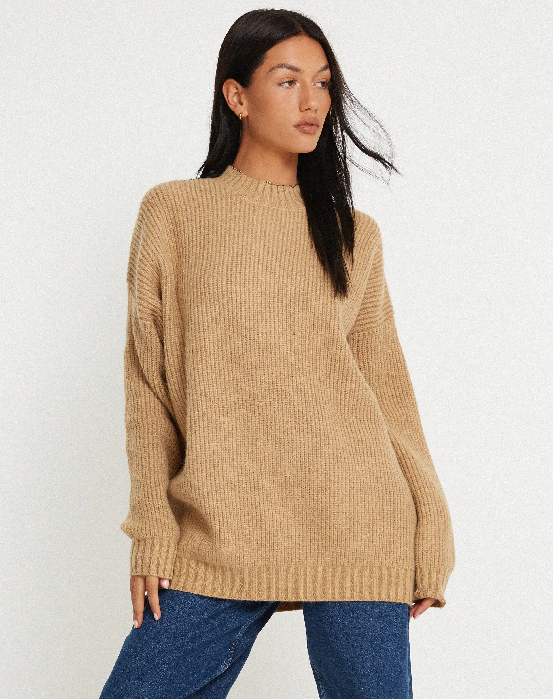 Mody Jumper in Tan Rib