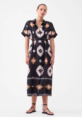 Morrison - Navi Linen Print Shirt Dress