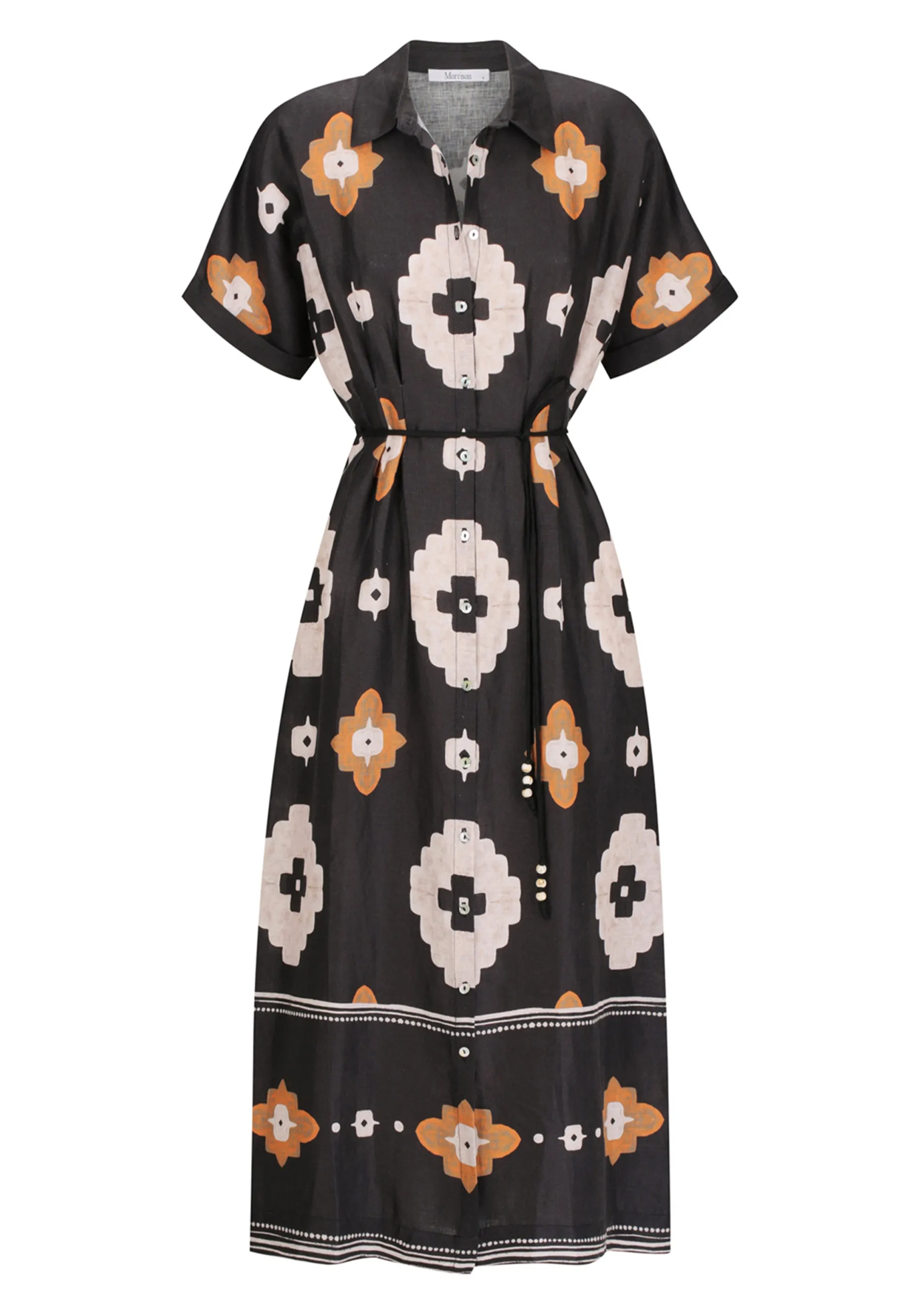 Morrison - Navi Linen Print Shirt Dress