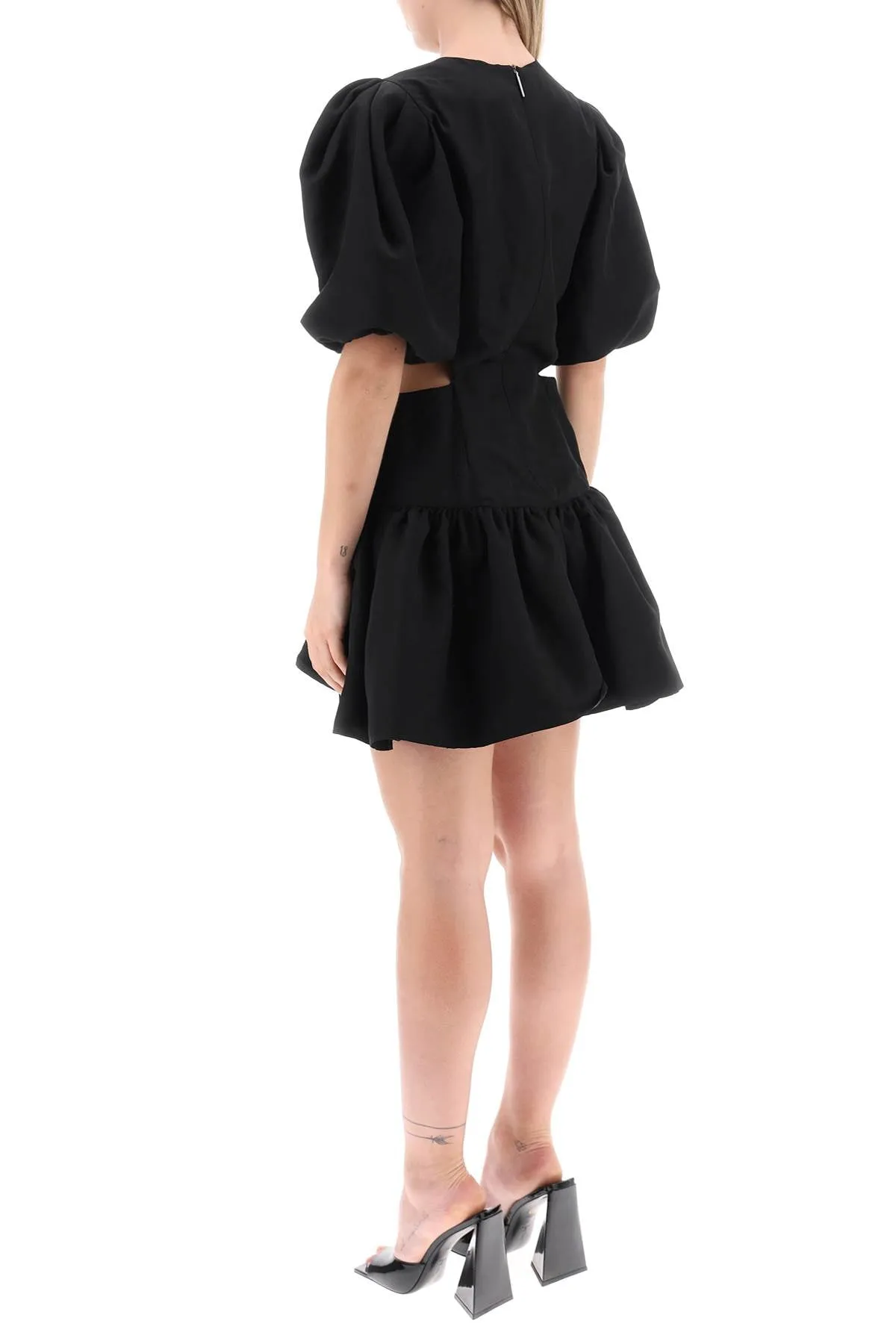 Msgm mini dress with balloon sleeves and cut-outs