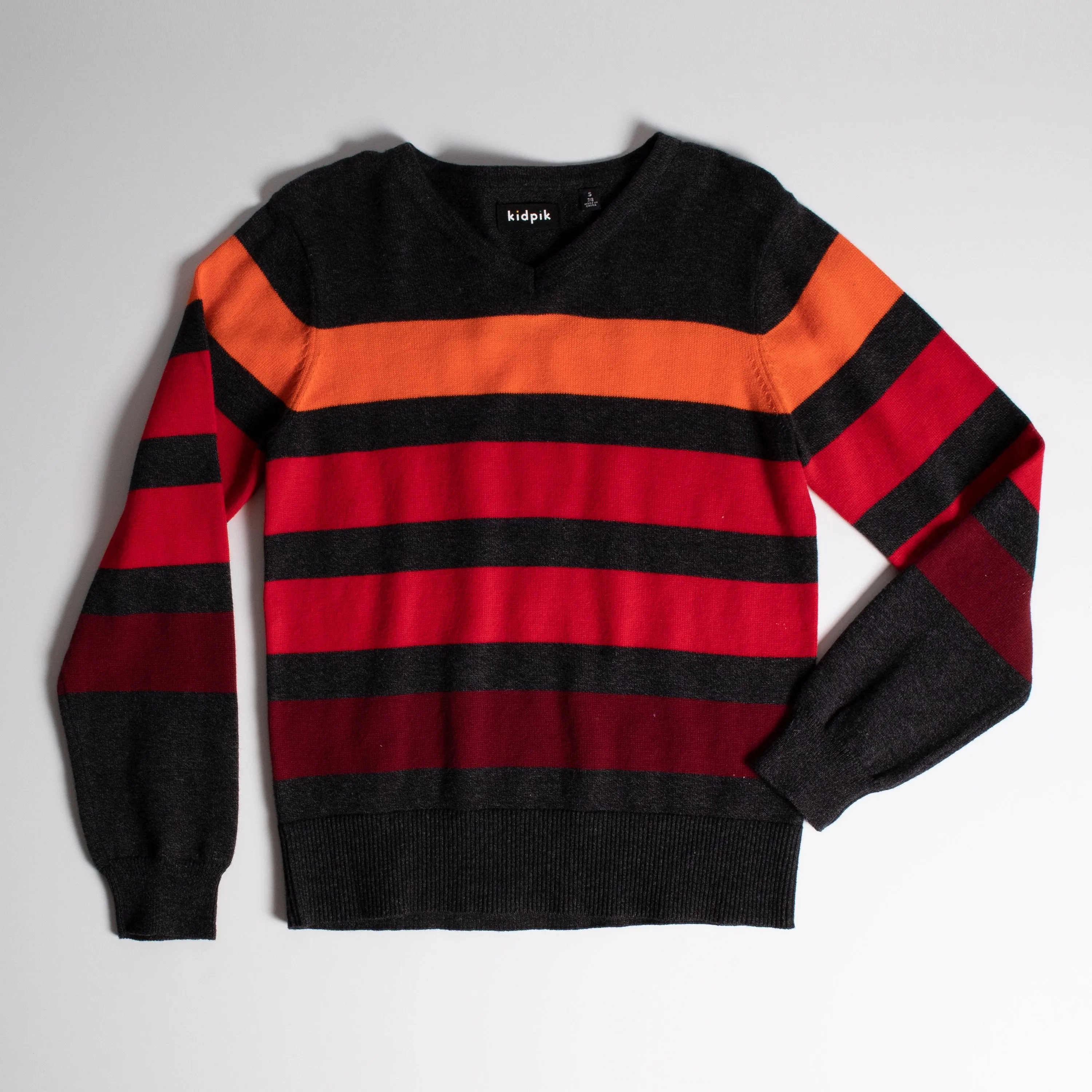 Multi Stripe V-neck Sweater