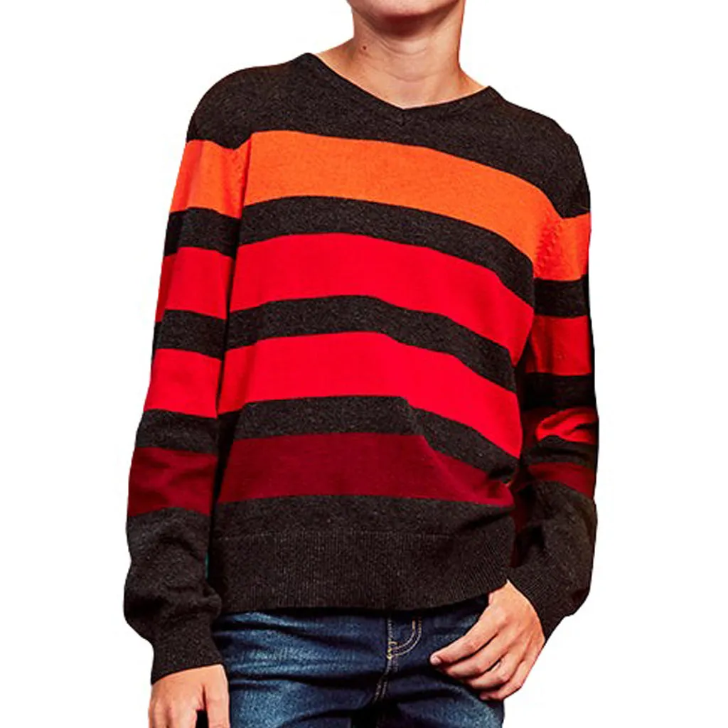 Multi Stripe V-neck Sweater