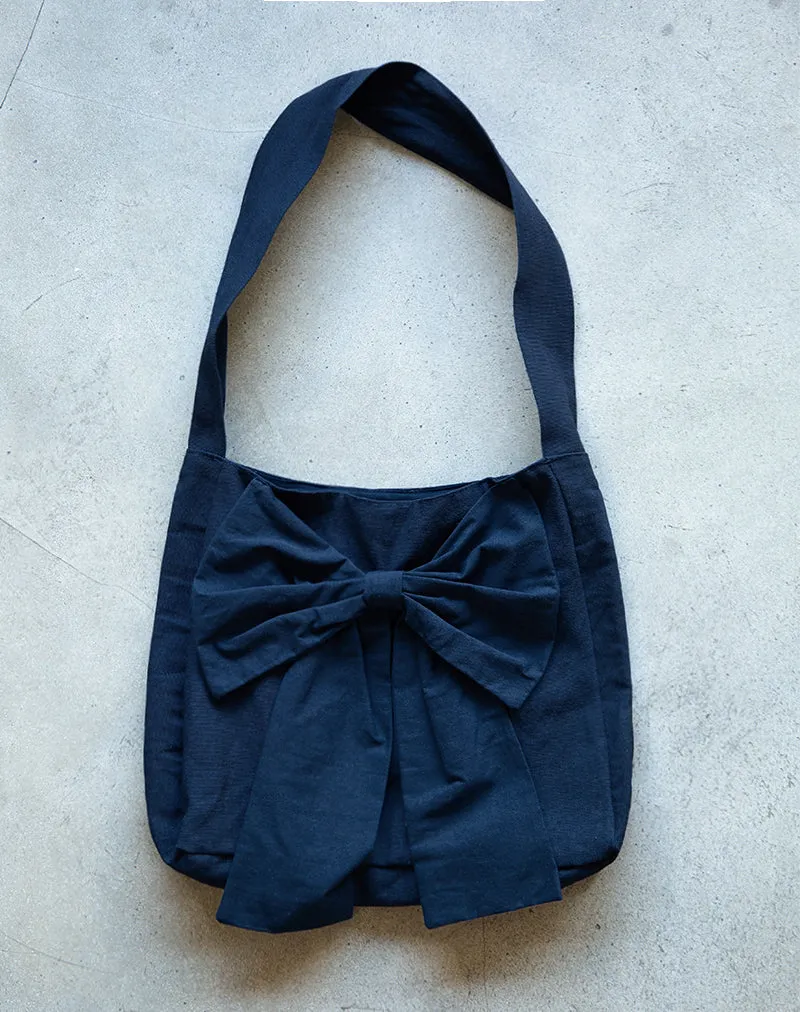 Nagi Bag in Navy with Navy Bow