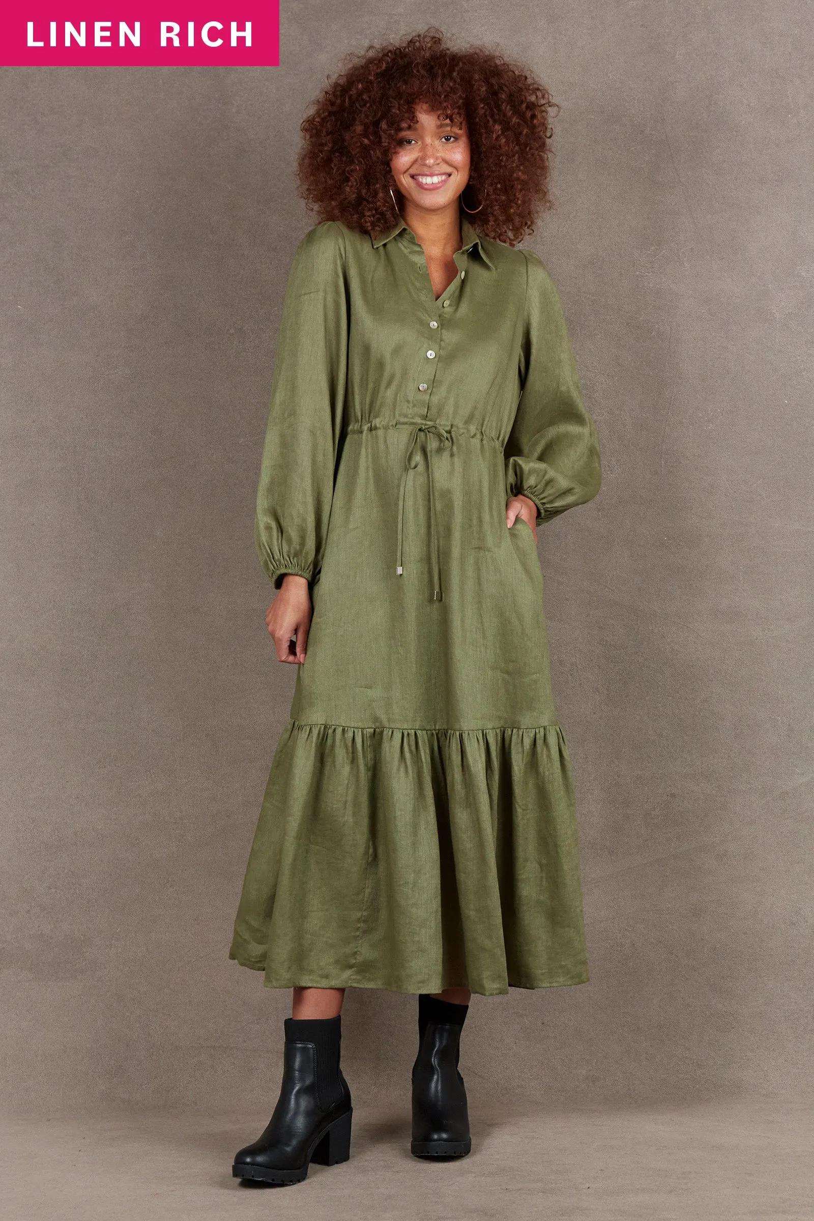 Nama Shirt Dress - Fern