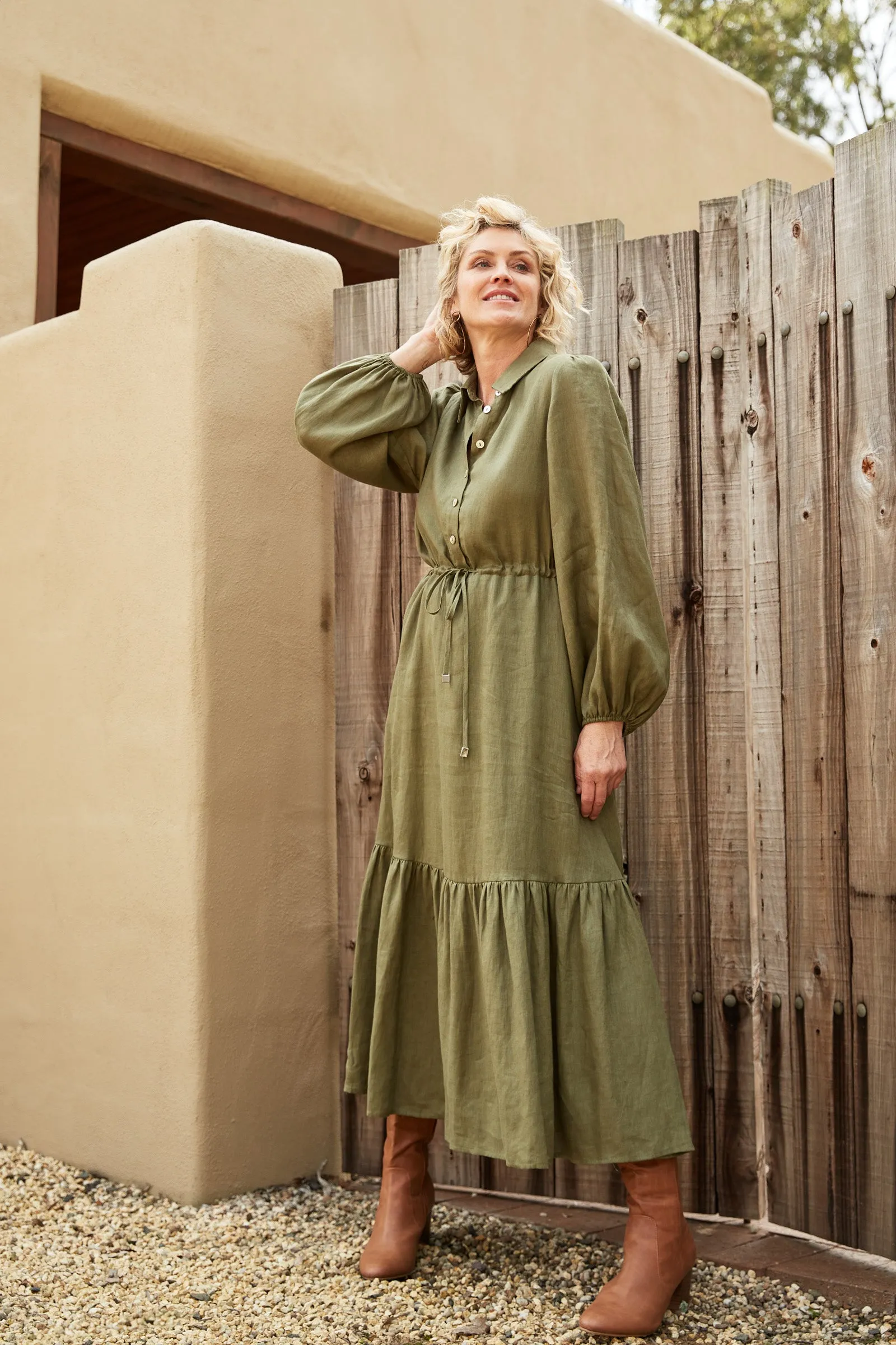 Nama Shirt Dress - Fern