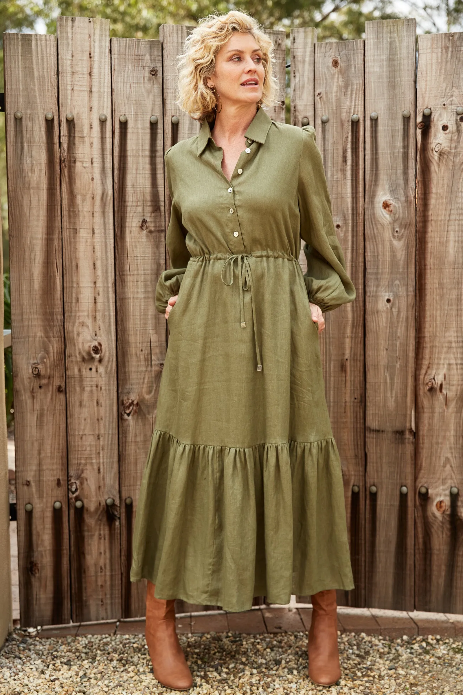 Nama Shirt Dress - Fern