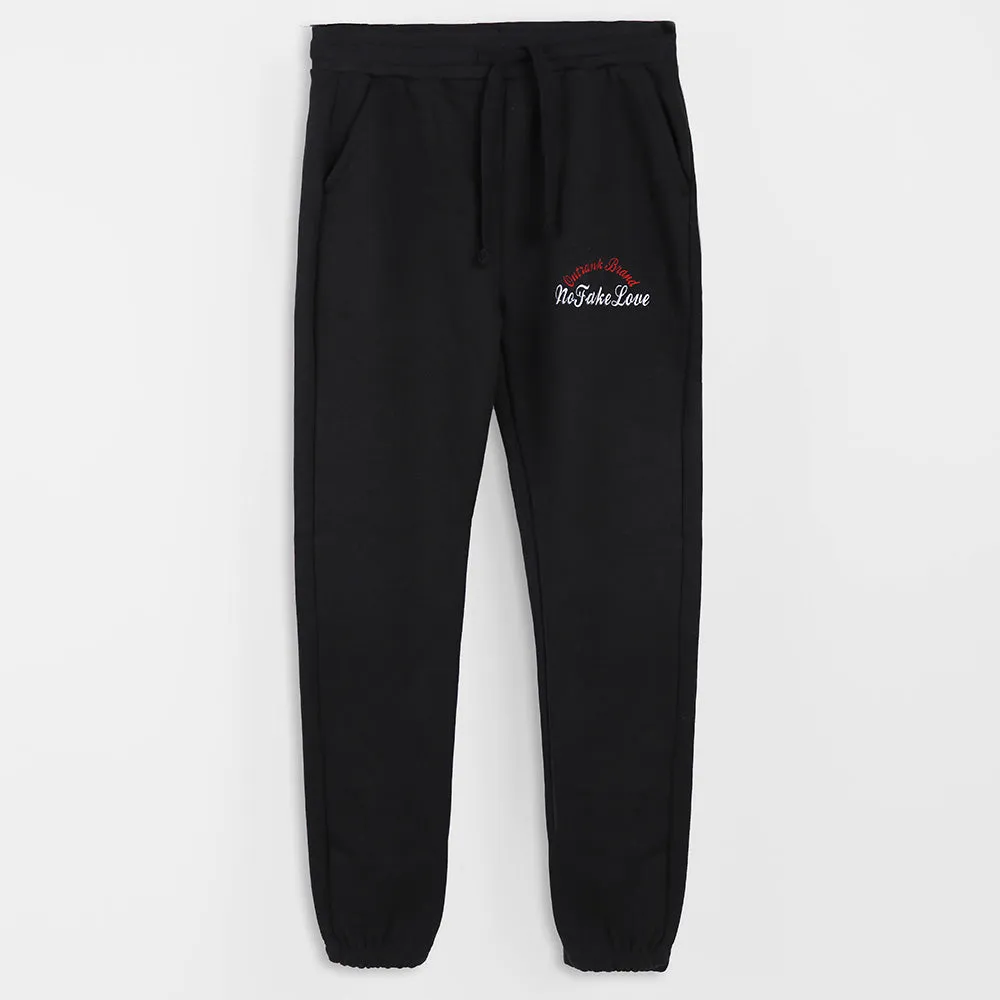 No Fake Love Embroidered Joggers