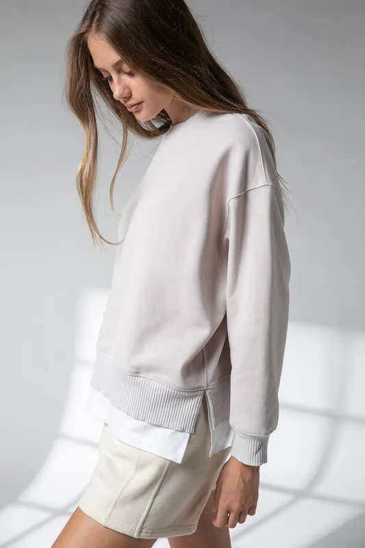 Nora Round Neck Long Sleeve Oversized Sweatshirt