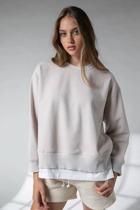 Nora Round Neck Long Sleeve Oversized Sweatshirt