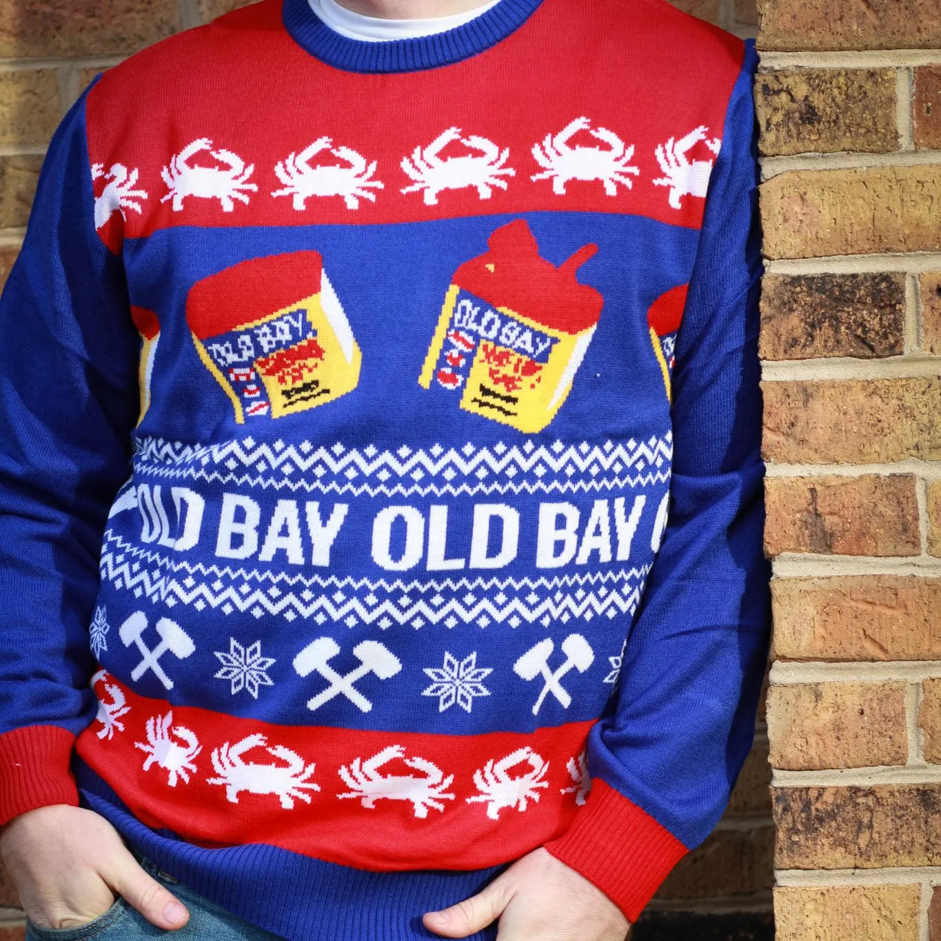 OLD BAY Pattern (Blue and Red) / Knit Sweater