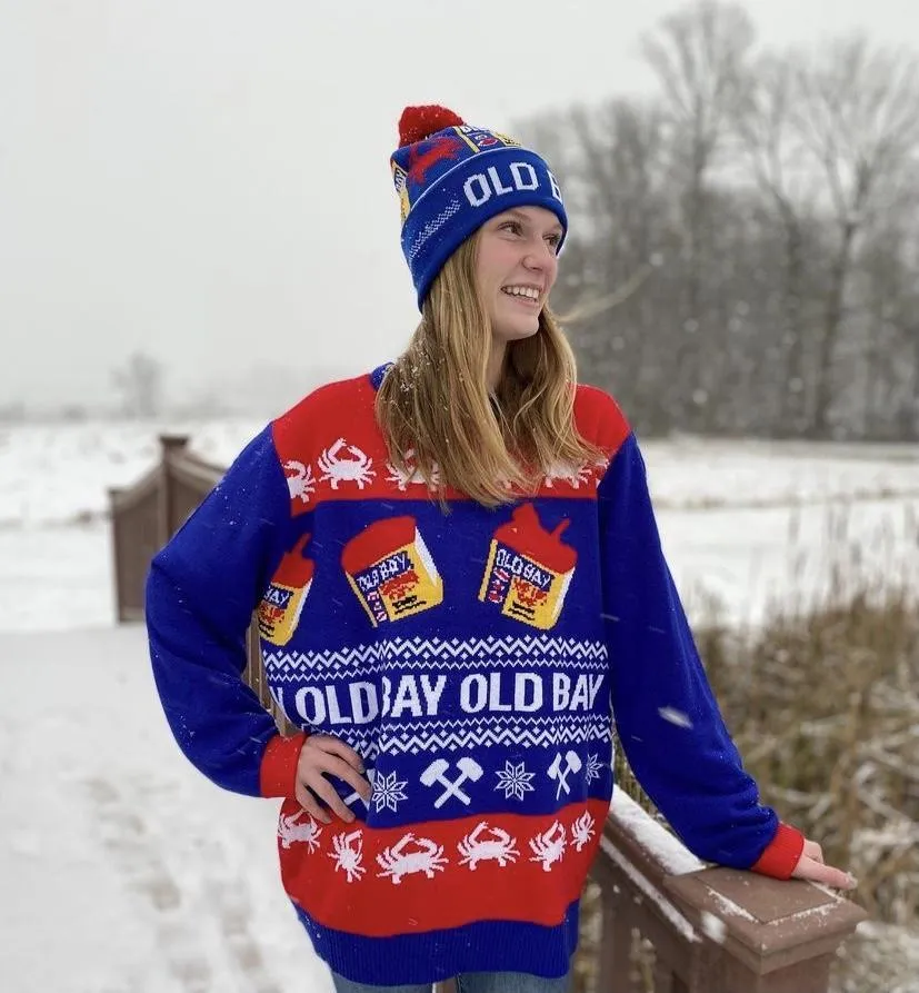 OLD BAY Pattern (Blue and Red) / Knit Sweater