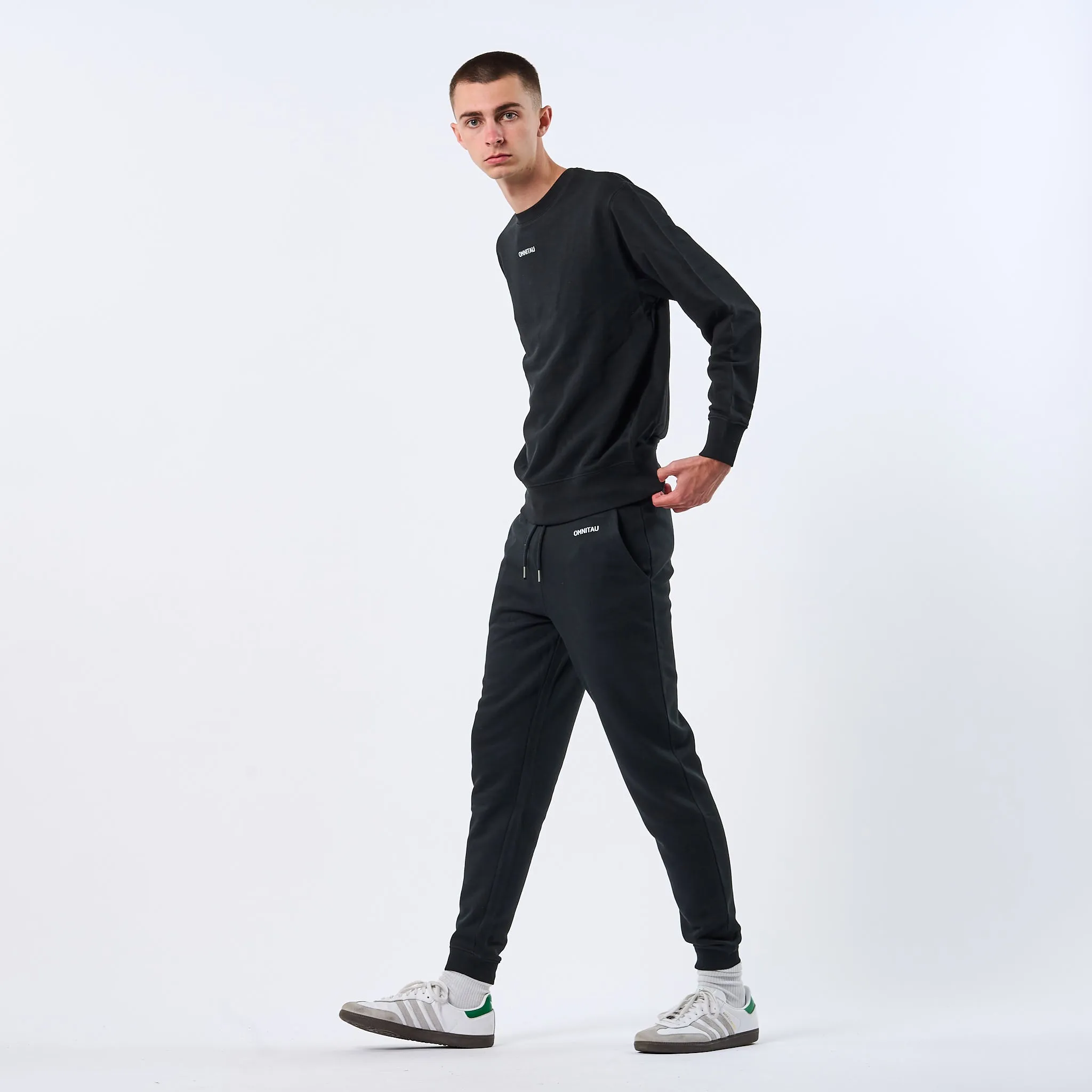 Omnitau Men's Tulsa Organic Cotton Casual Fit Jogger Sweat Pants - Black