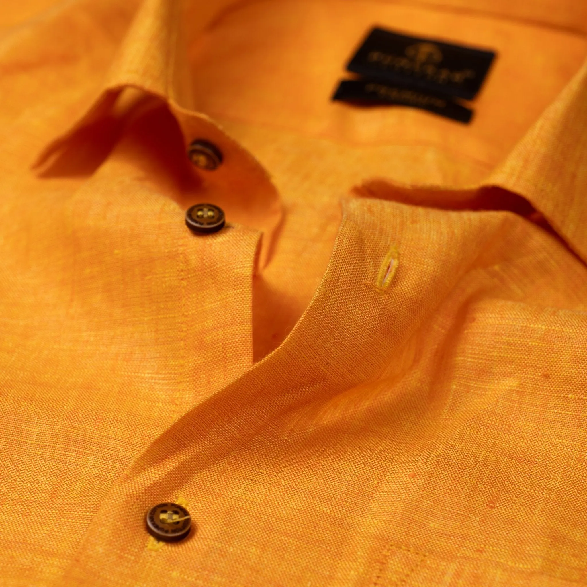 Orange Color Prime Linen Shirt For Men