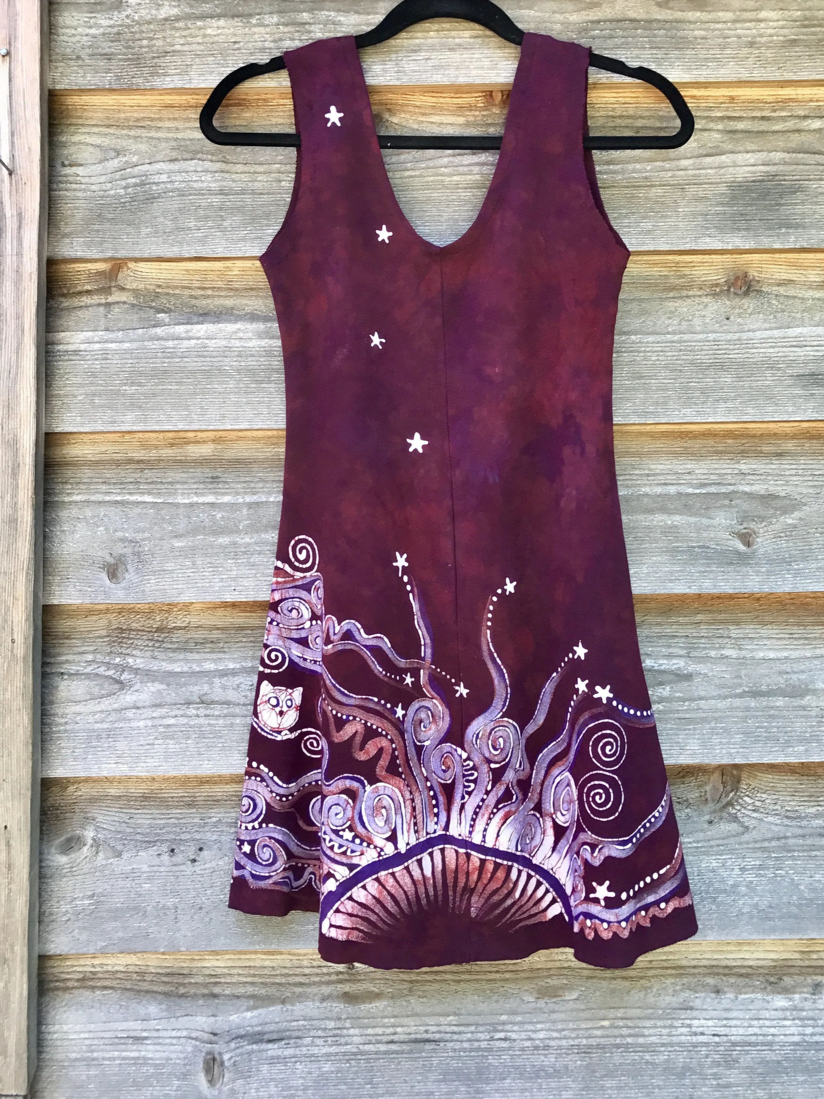 Owls Are Surprising Batikwalla Mini Dress in Organic Cotton - Size Small