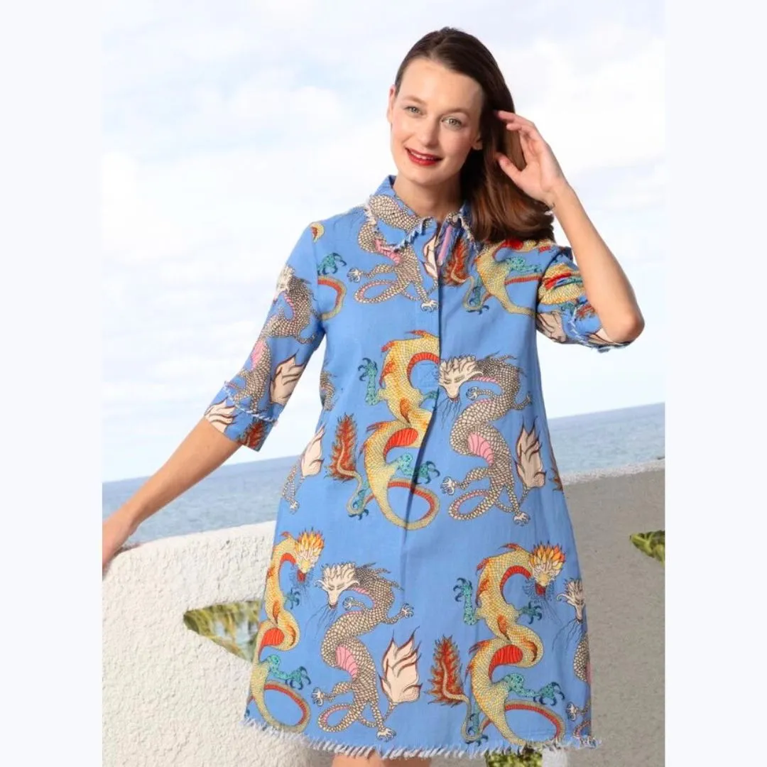 Periwinkle Print Dragon Dress