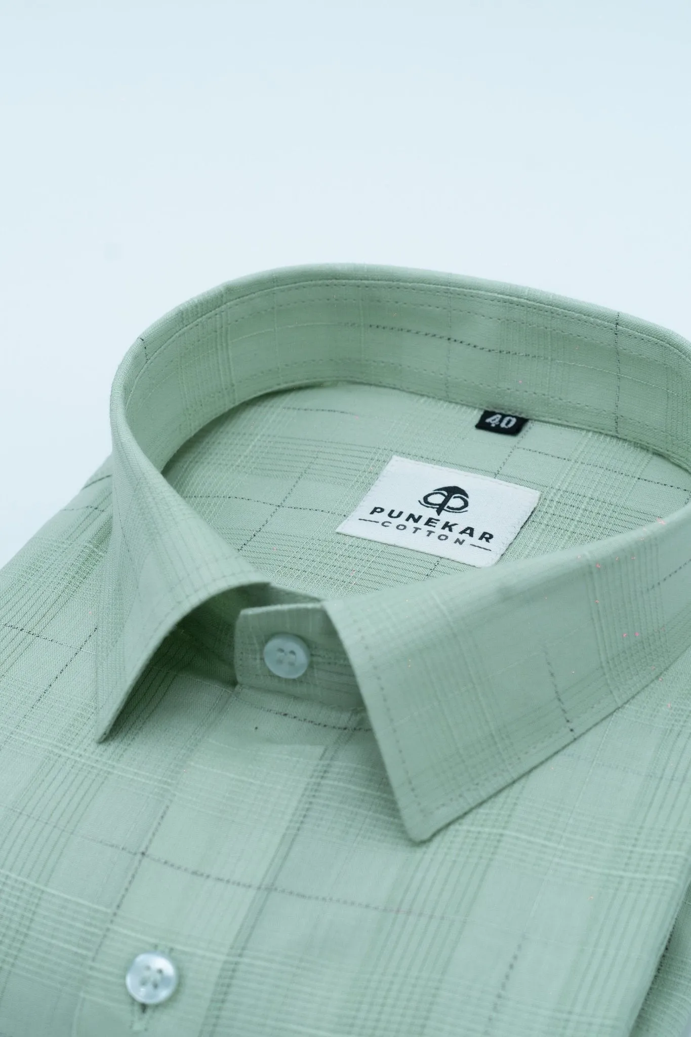 Pista Green Color Pure Cotton Shirts For Men