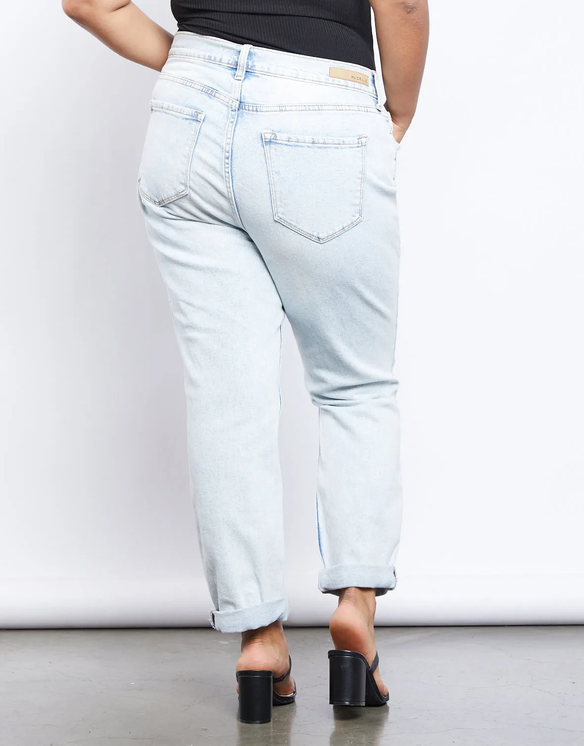 Plus Size Emmy Distressed Mom Jeans