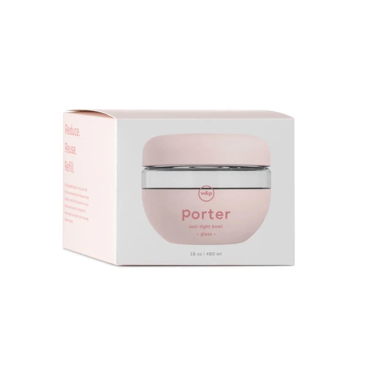 Porter Seal Tight Glass Bowl 480ml - Blush