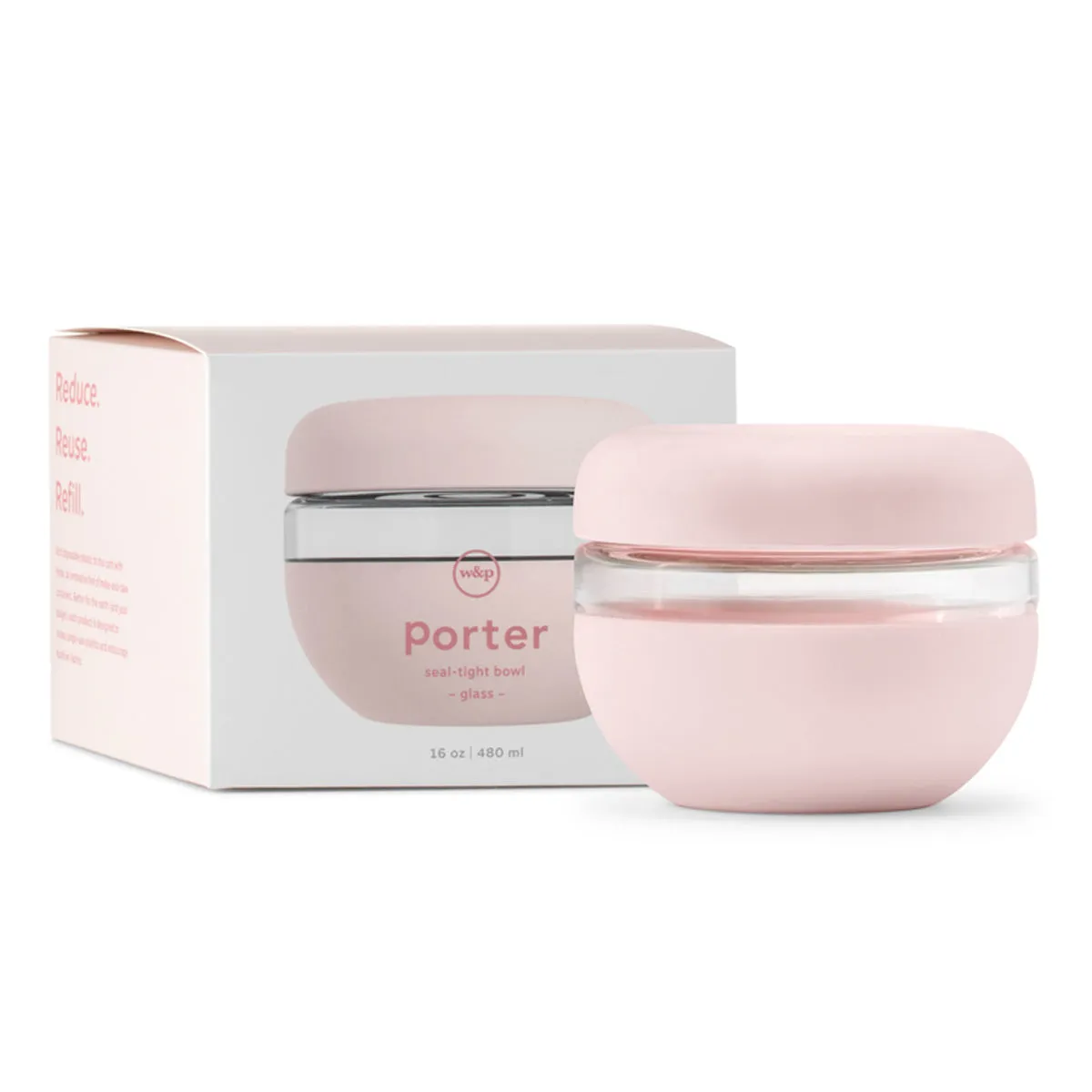 Porter Seal Tight Glass Bowl 480ml - Blush