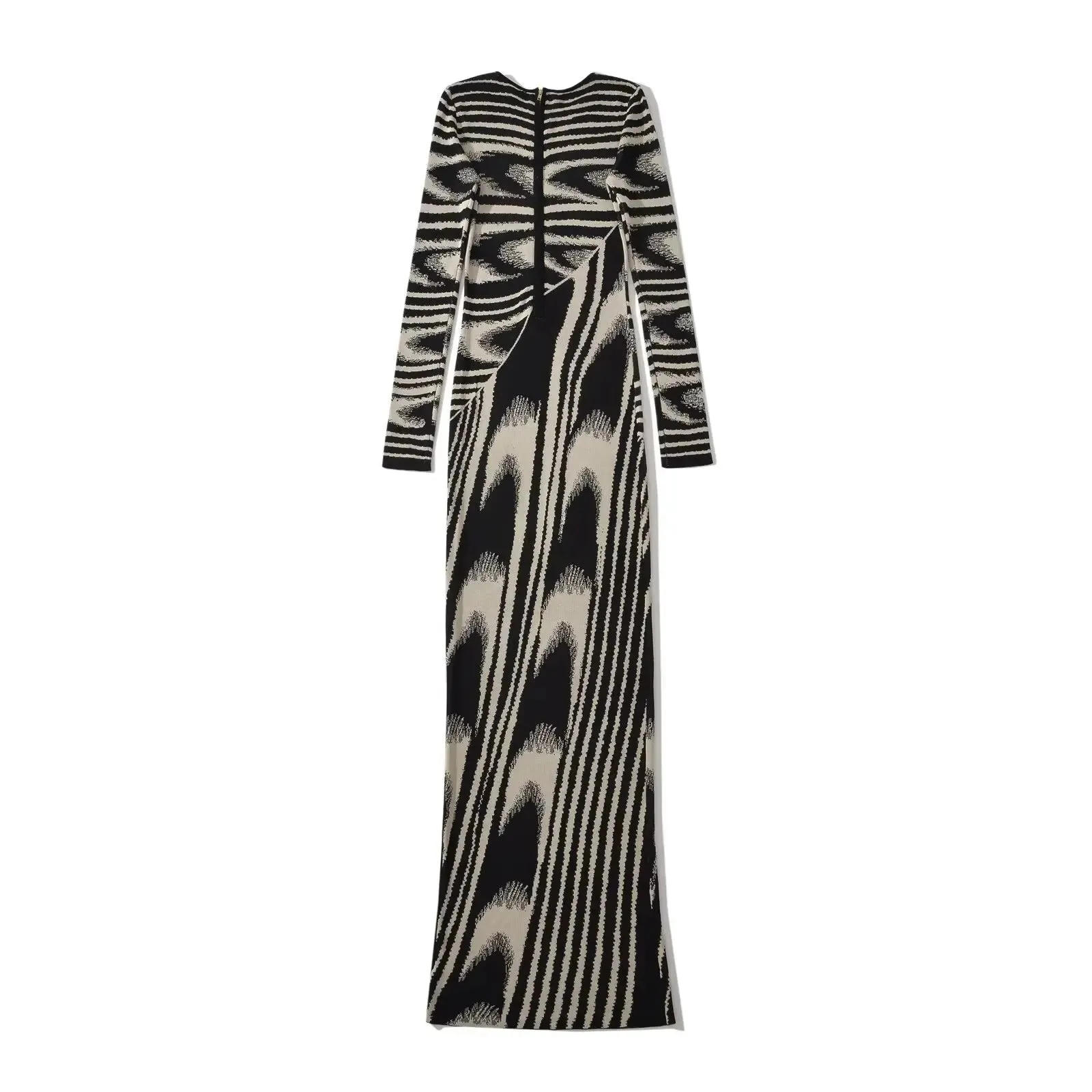 Pre Order:  Marbled Jacquard Knitted Long Dress