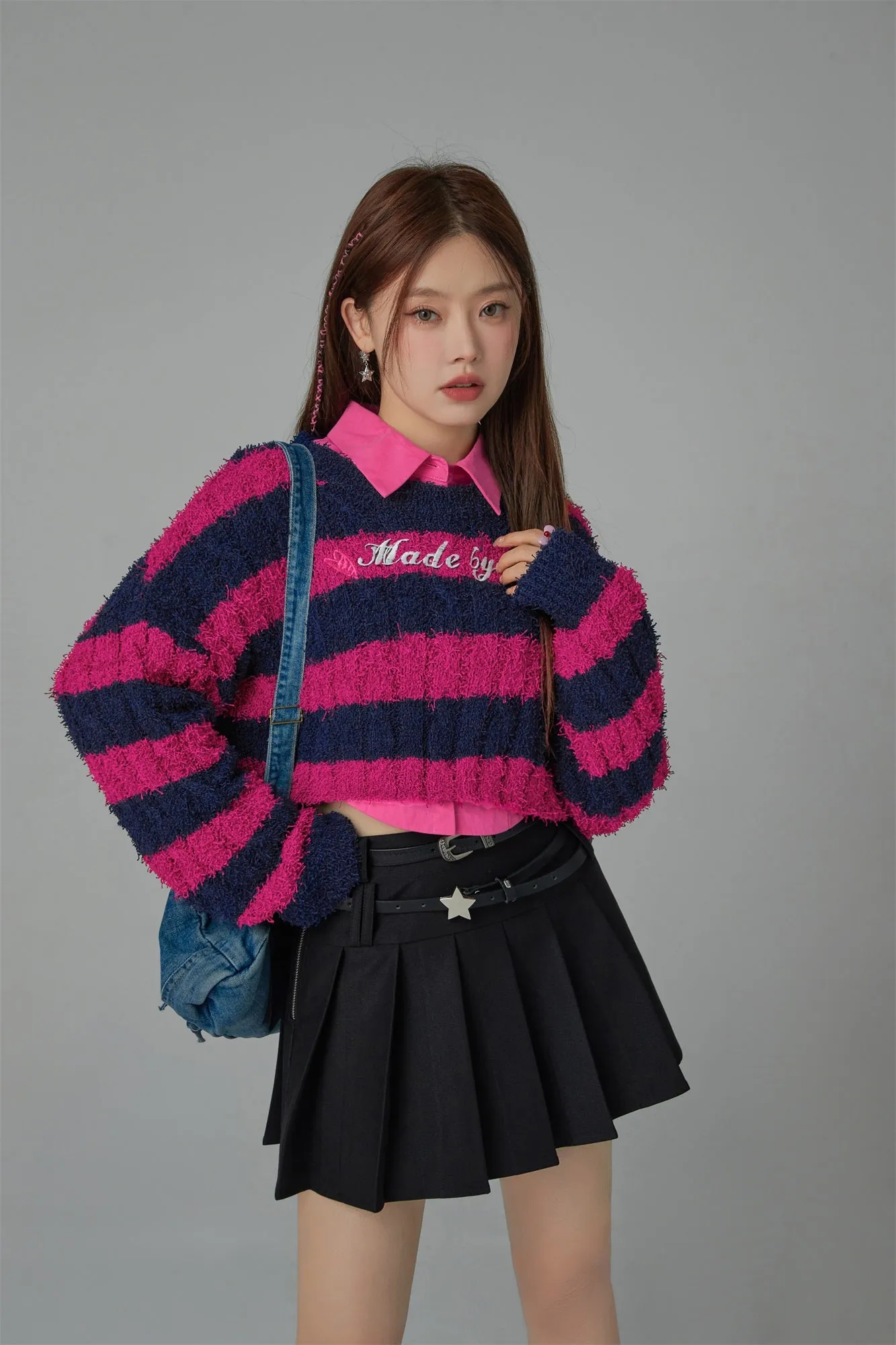 Pretty Bold Striped Cropped Knit Sweater