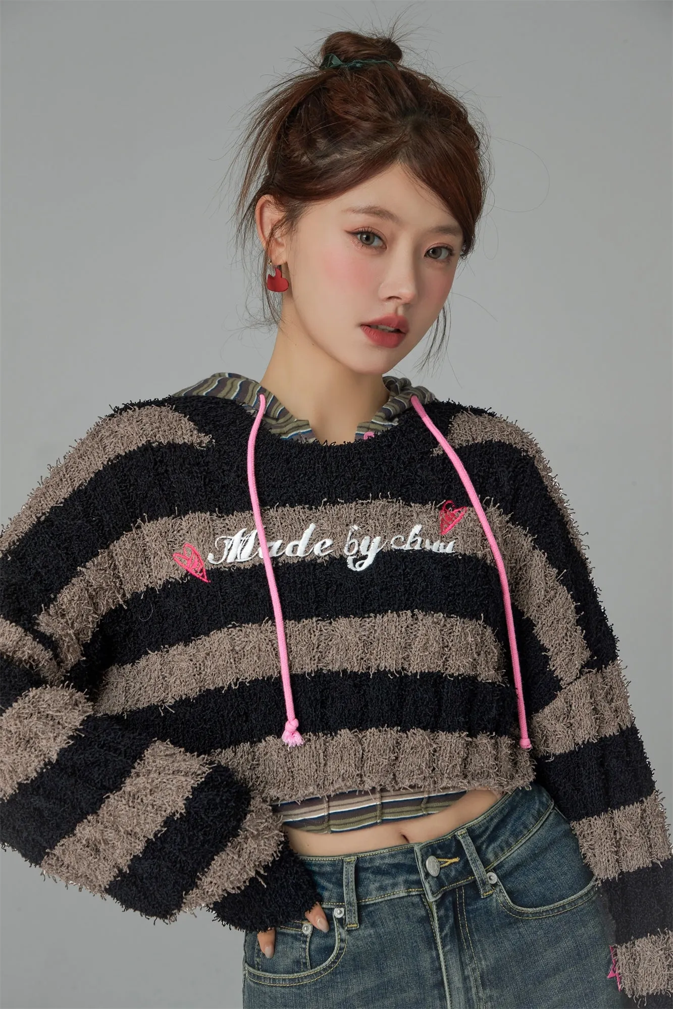 Pretty Bold Striped Cropped Knit Sweater