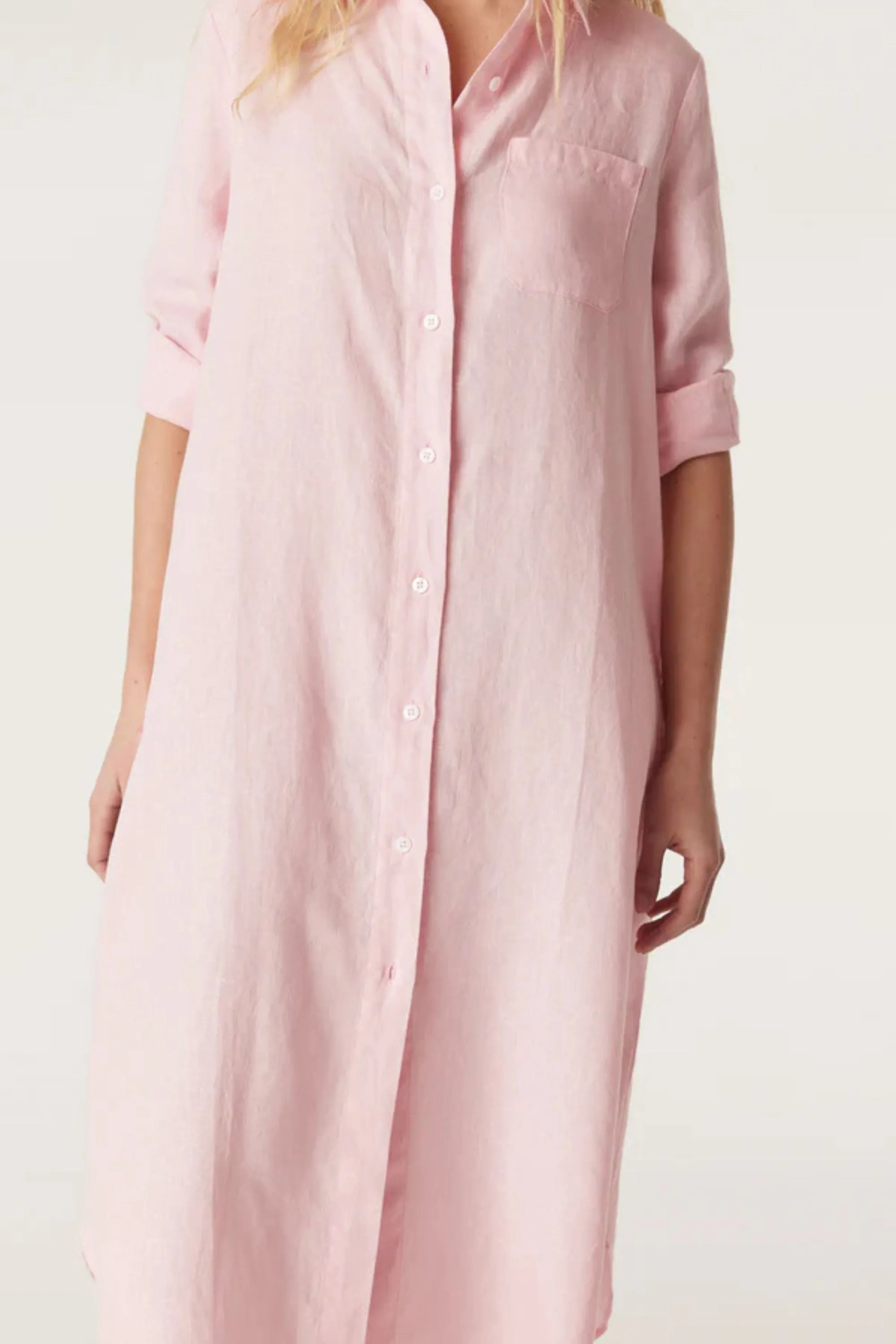 PURE LINEN SHIRT DRESS - CSS24659